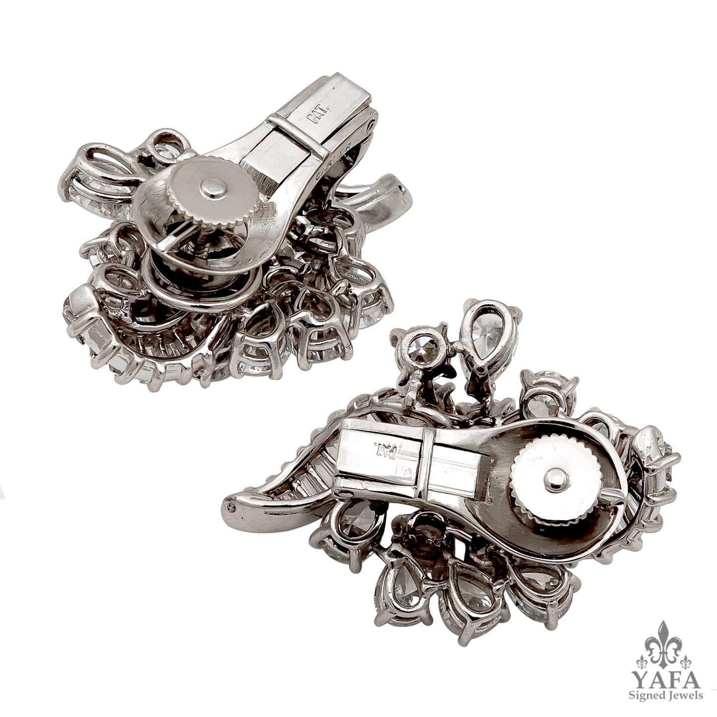 CARTIER Diamond Leaf Earrings