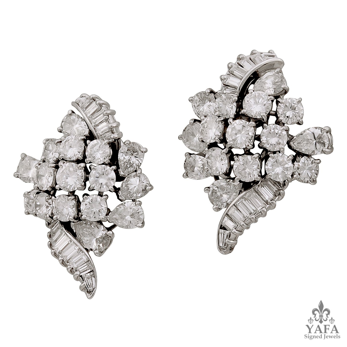 CARTIER Diamond Leaf Earrings