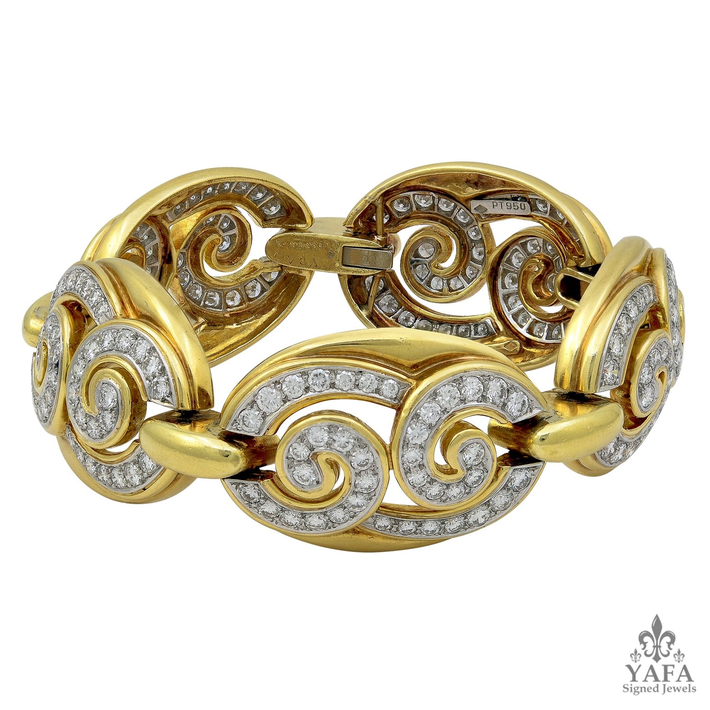 VAN CLEEF & ARPELS Two Tone Diamond Bracelet