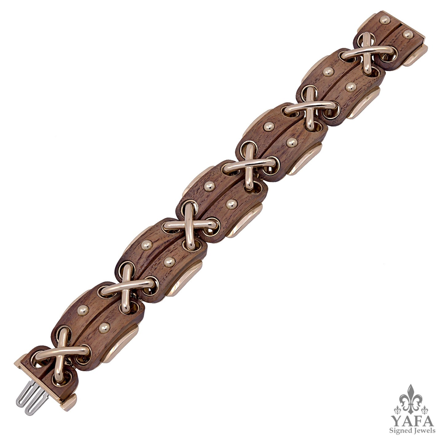 DAVID WEBB Rosewood Cross Stitch Bracelet