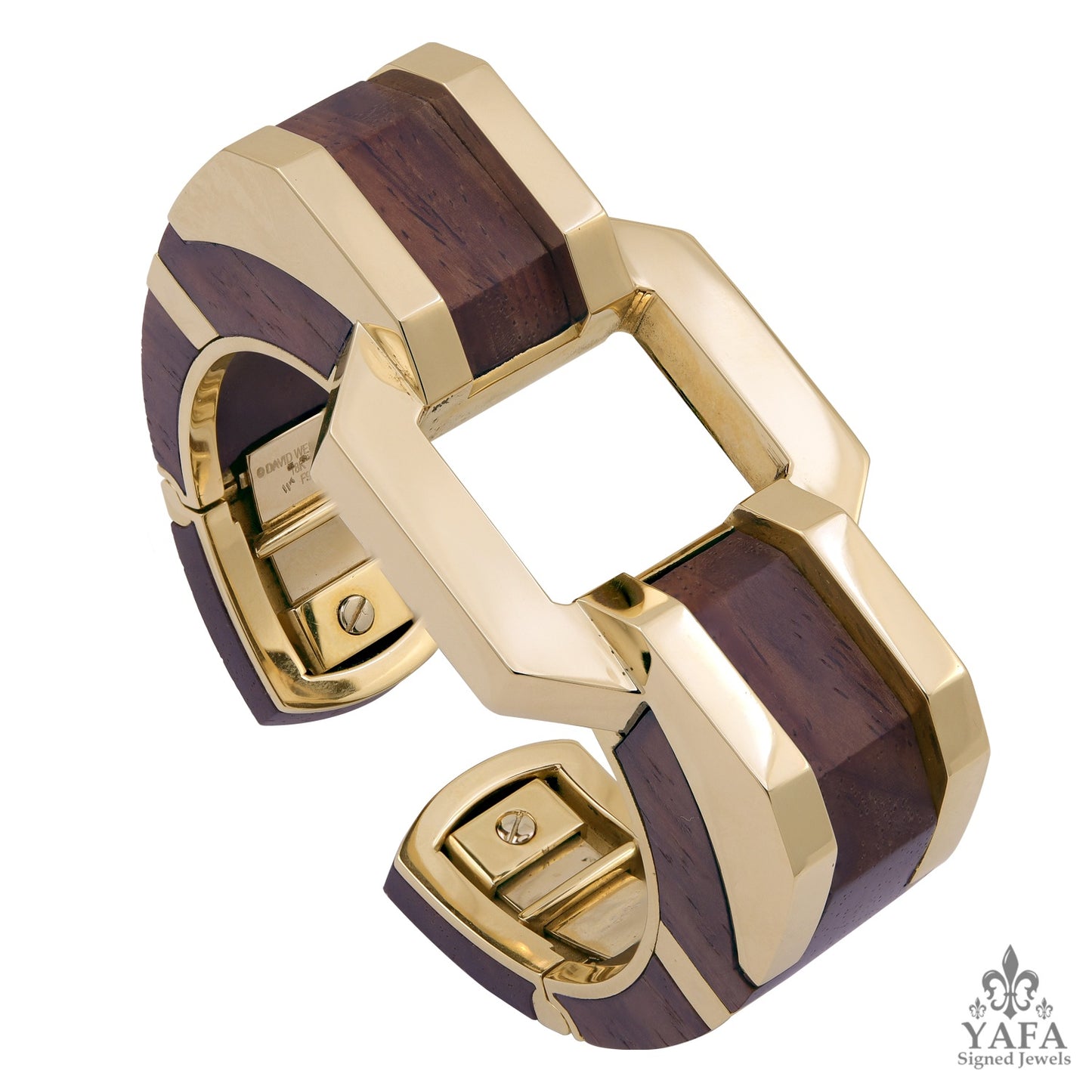 DAVID WEBB Coco Bolo Wood Cuff Bracelet