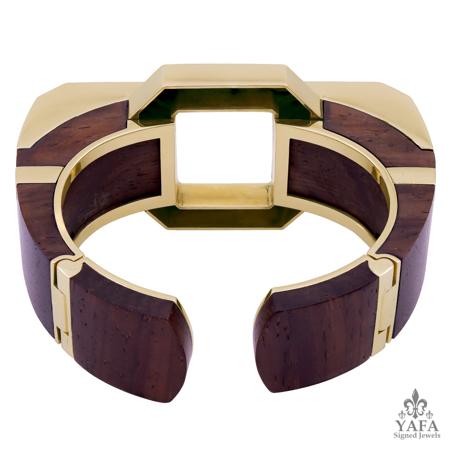 DAVID WEBB Coco Bolo Wood Cuff Bracelet