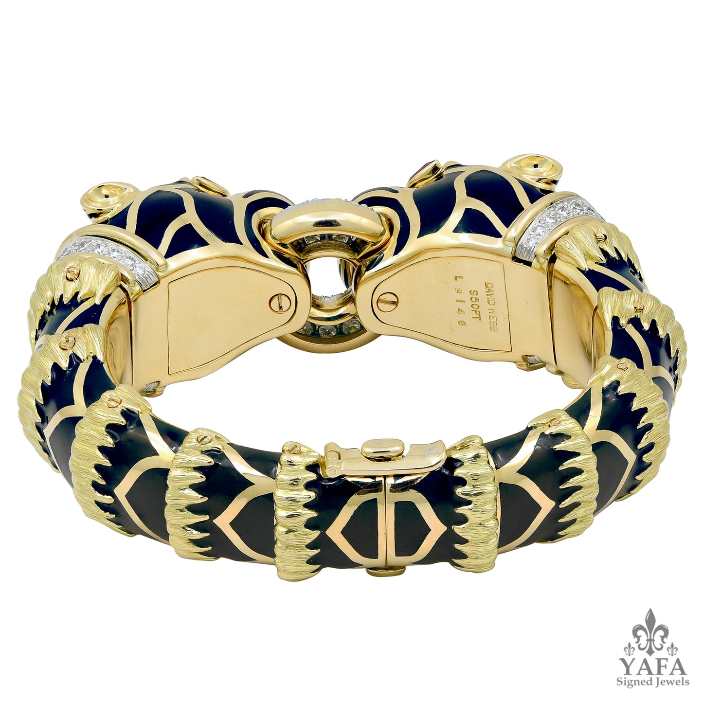 DAVID WEBB Ruby, Diamond Double Head Lion Bracelet