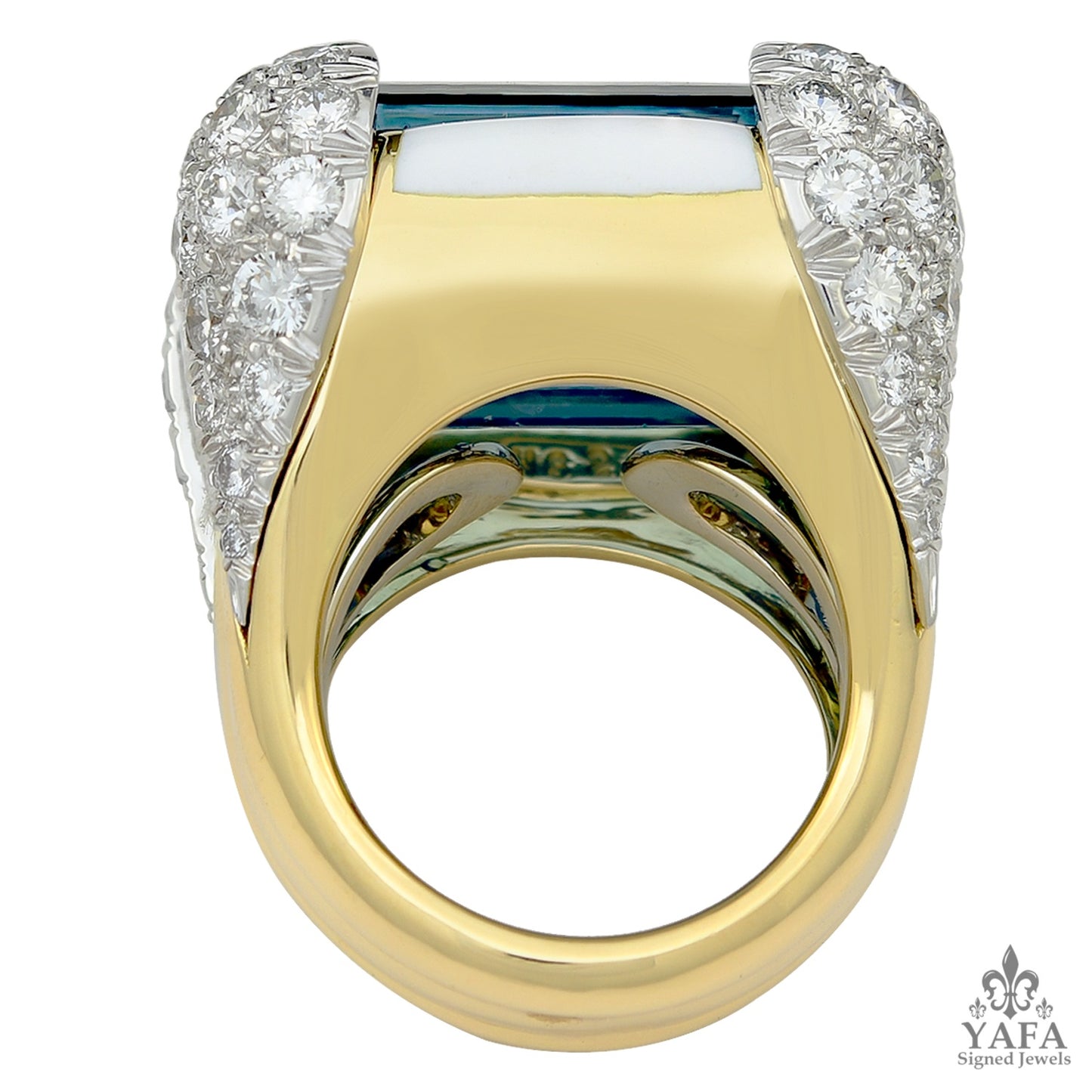 DAVID WEBB Diamond, Aquamarine Ring