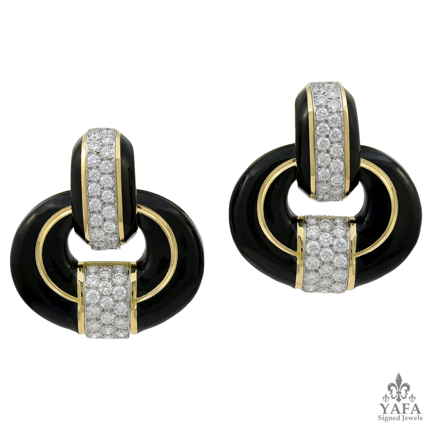 DAVID WEBB Diamond Door Knocker Earrings