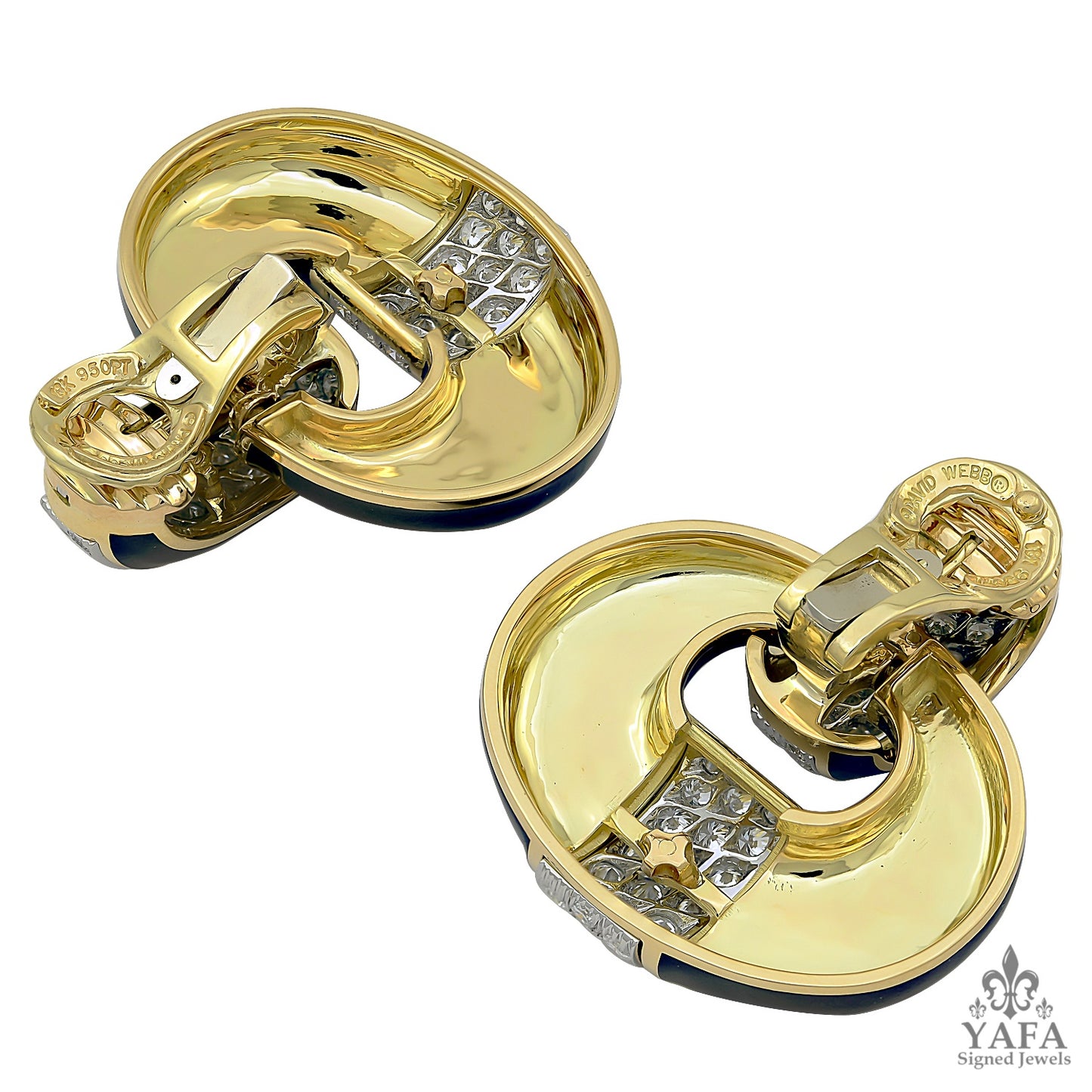 DAVID WEBB Diamond Door Knocker Earrings