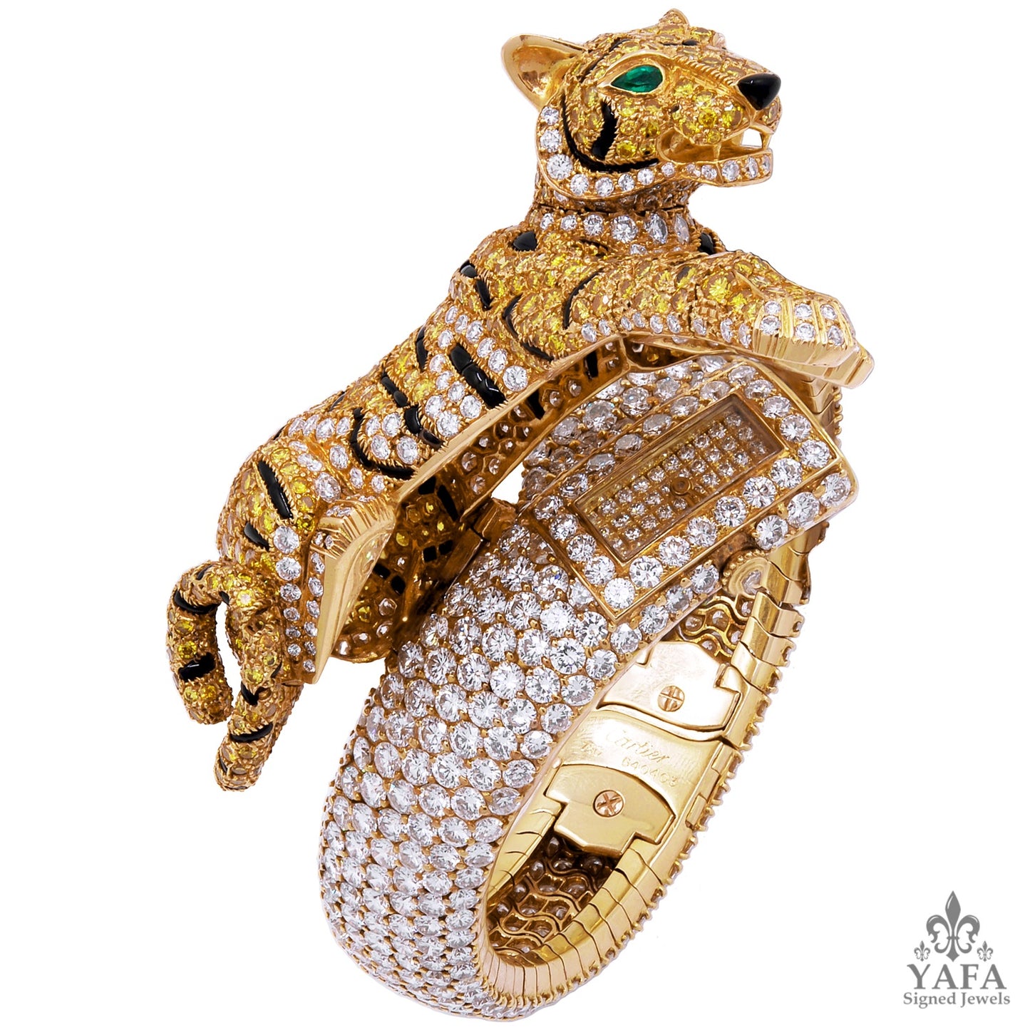 CARTIER Vivid Yellow, White Diamond Panther Watch