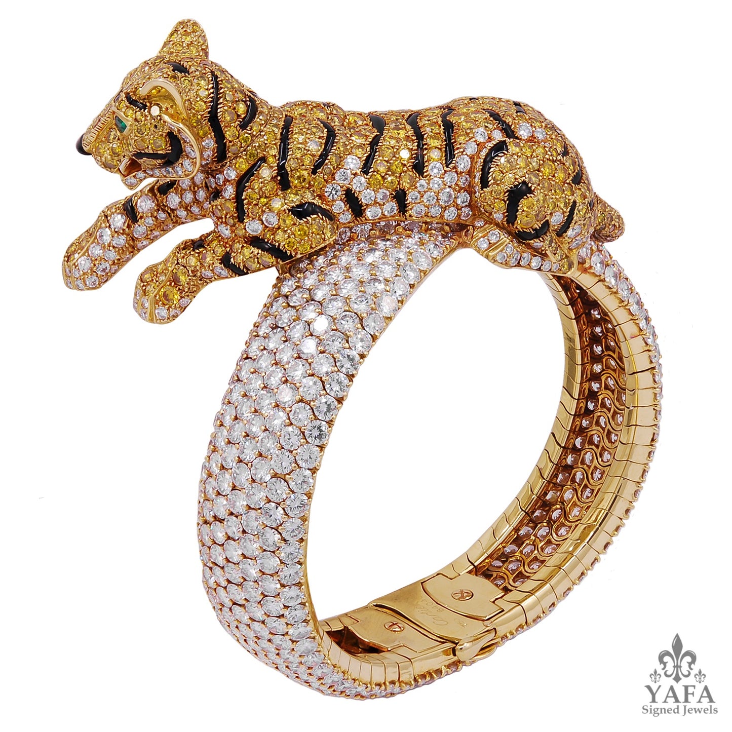 CARTIER Vivid Yellow, White Diamond Panther Watch
