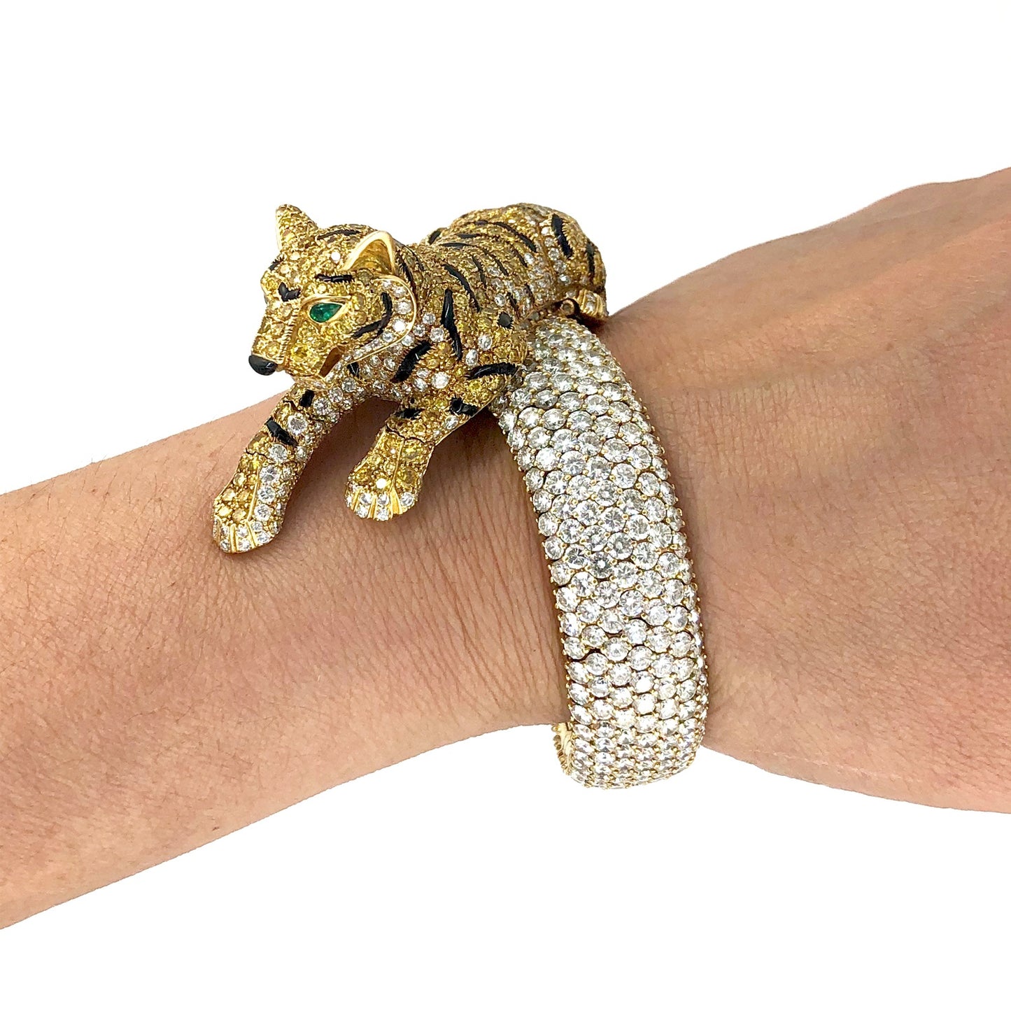 CARTIER Vivid Yellow, White Diamond Panther Watch