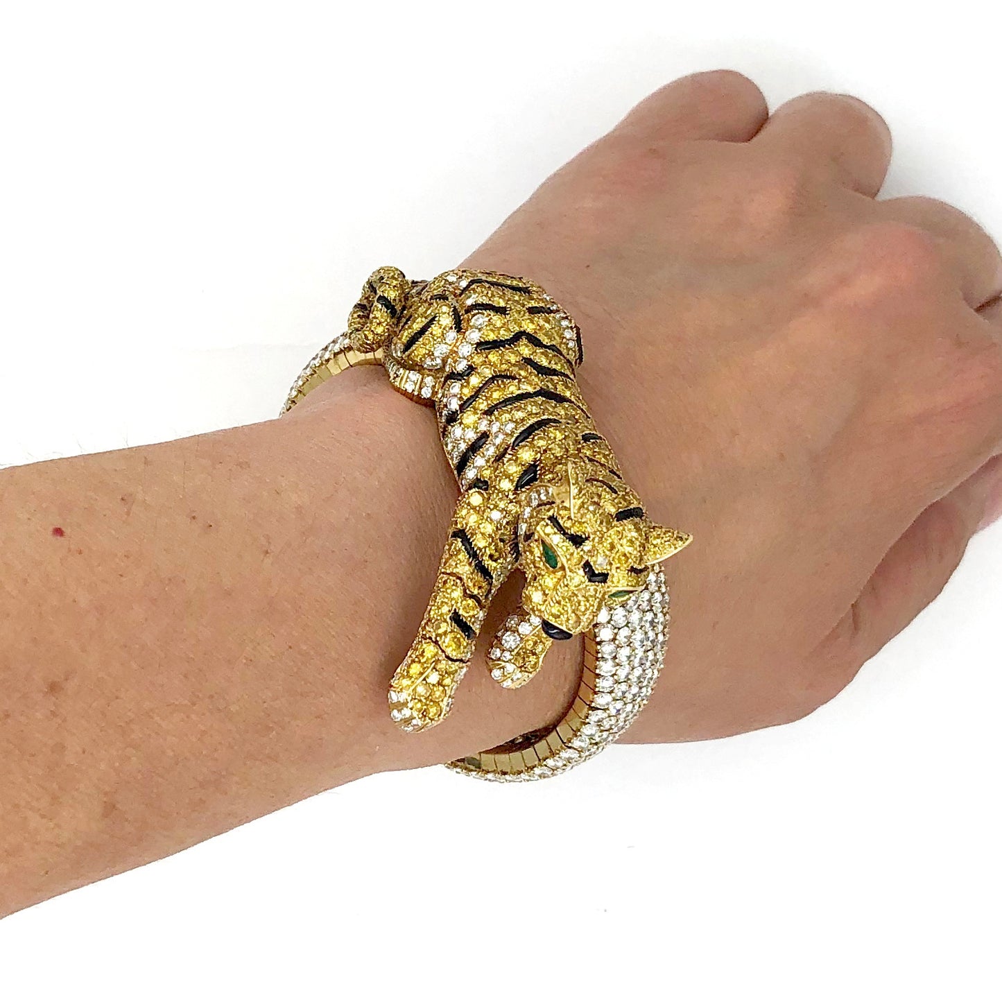 CARTIER Vivid Yellow, White Diamond Panther Watch
