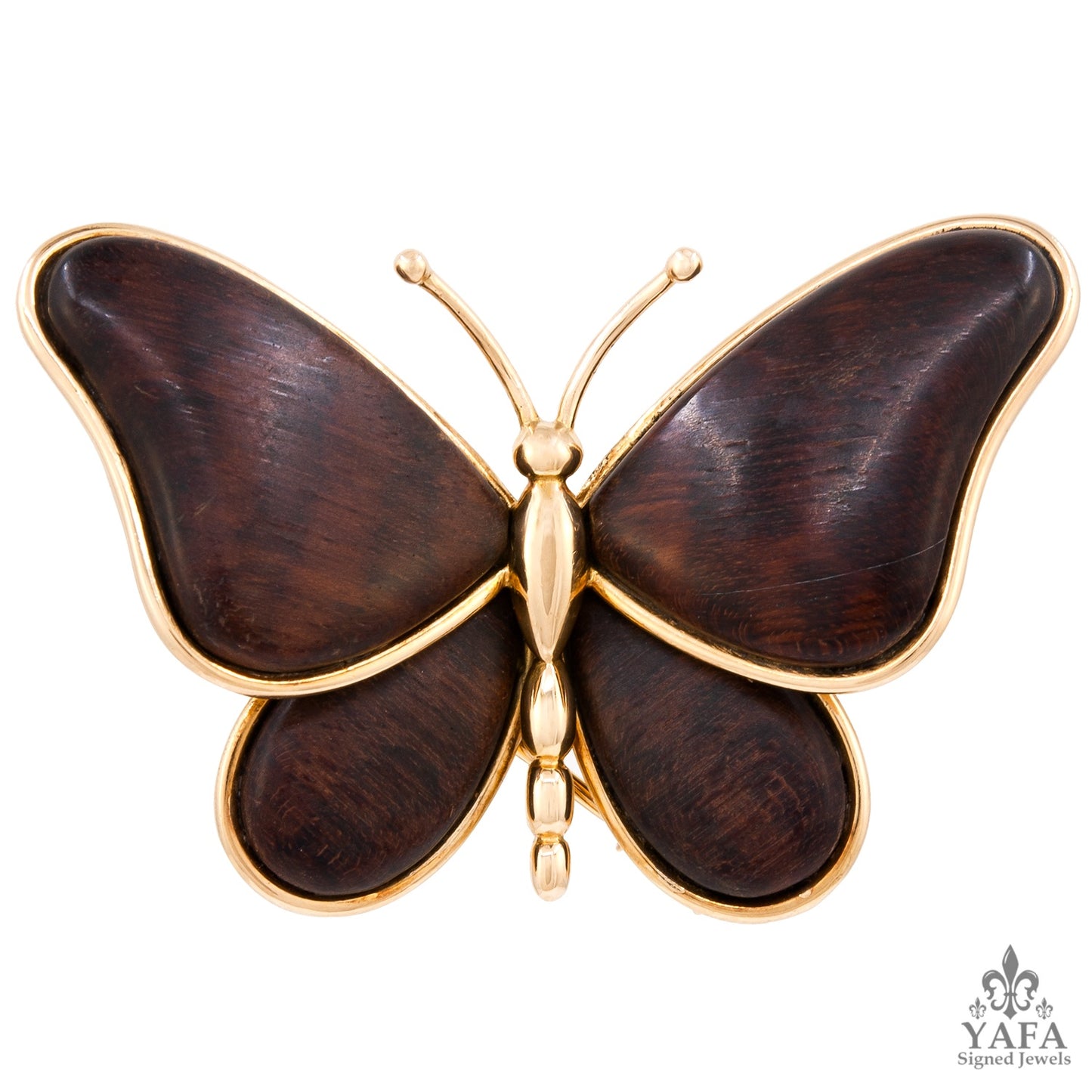 VAN CLEEF & ARPELS Wood Butterfly Brooch