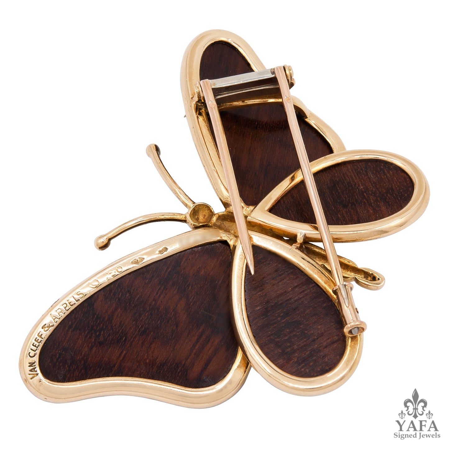 VAN CLEEF & ARPELS Wood Butterfly Brooch