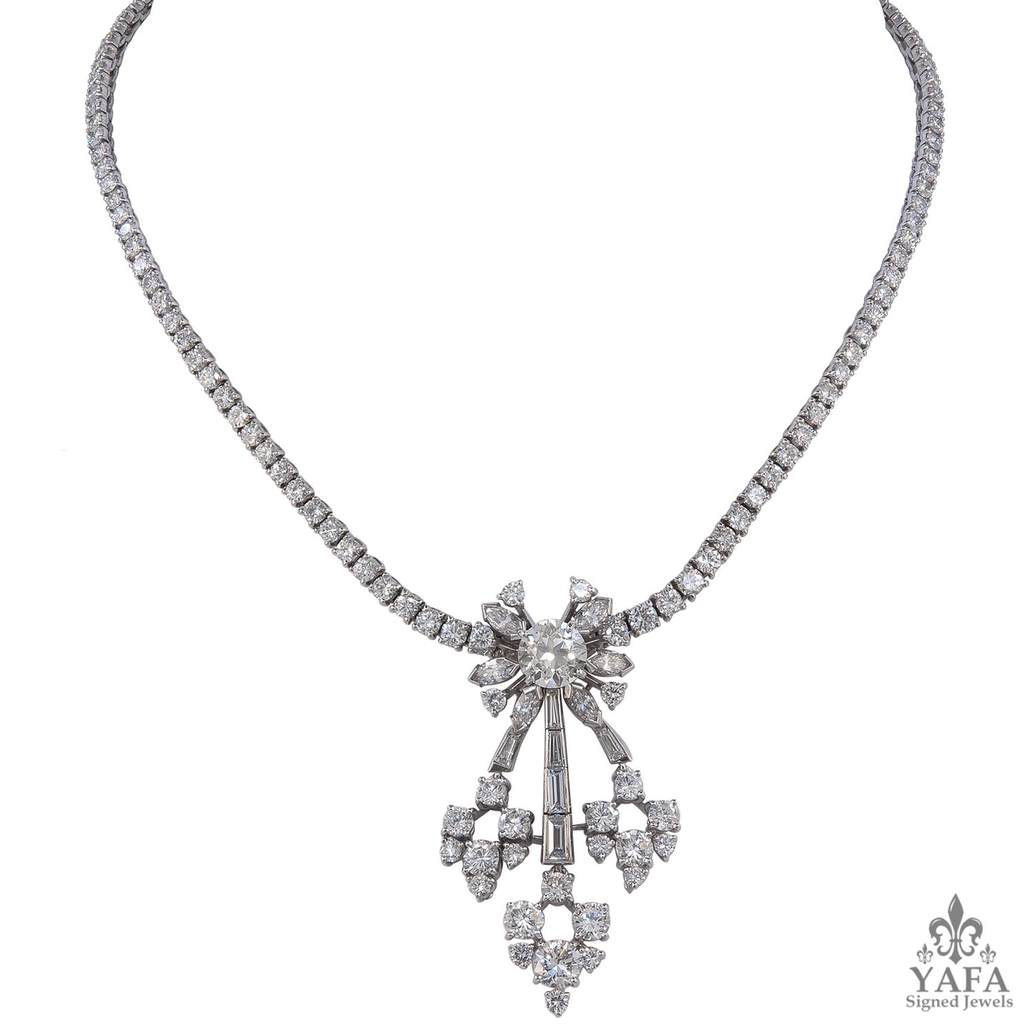 Vintage Diamond Platinum Necklace