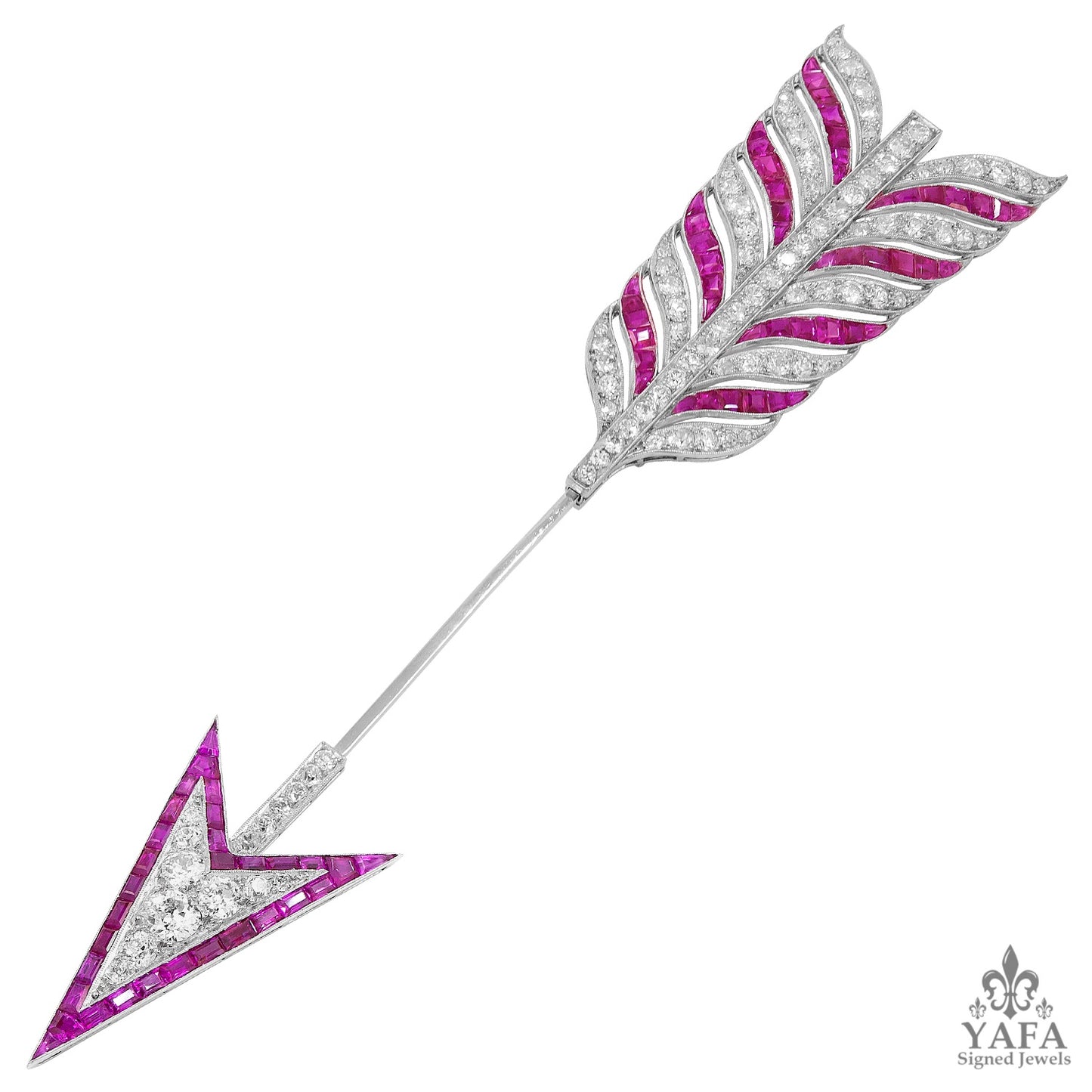 BULGARI Diamond, Ruby Art Deco Brooch