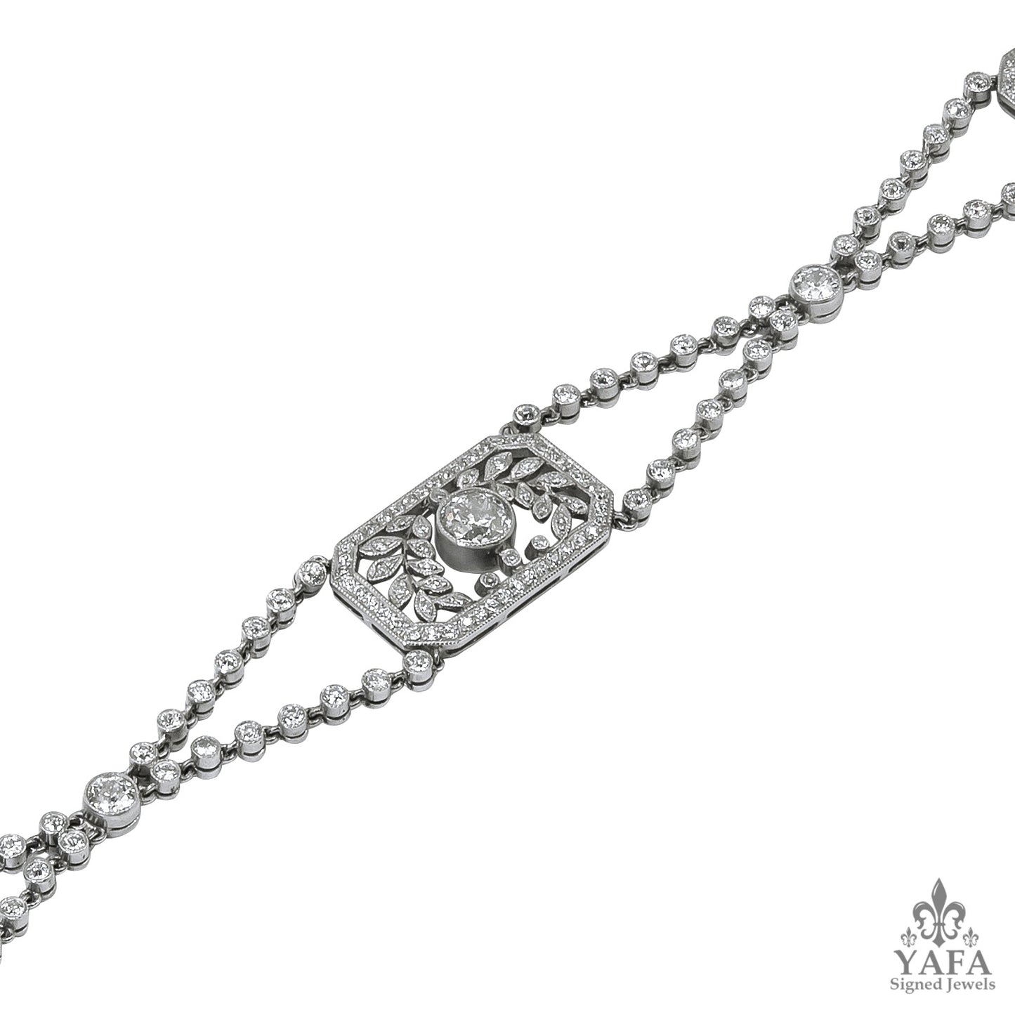 Modern Diamond Platinum Bracelet