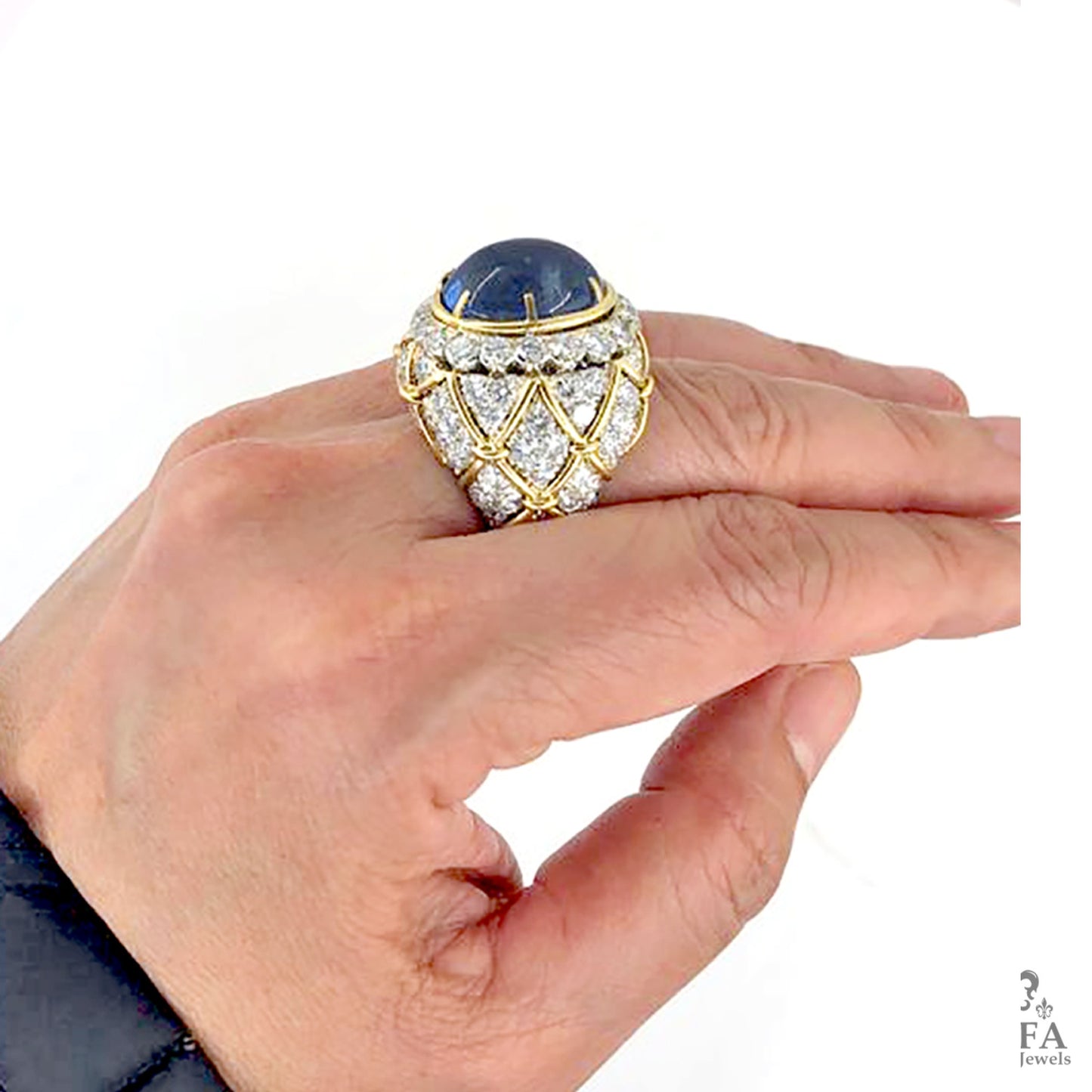 DAVID WEBB Diamond, Star Sapphire Ring