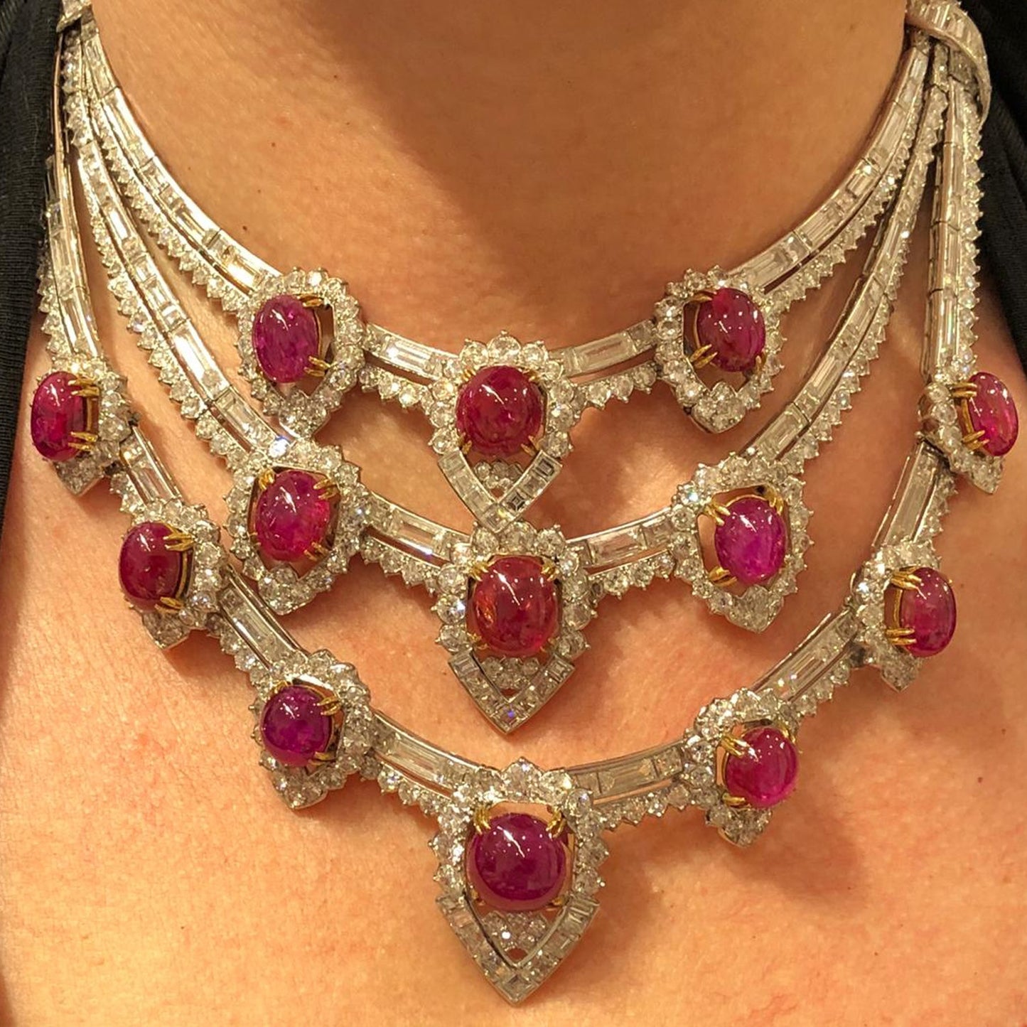 VAN CLEEF & ARPELS Retro Ruby, Diamond Necklace
