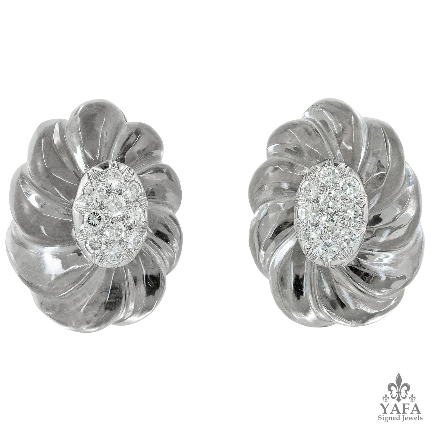 DAVID WEBB Diamond Cyrstal Earrings