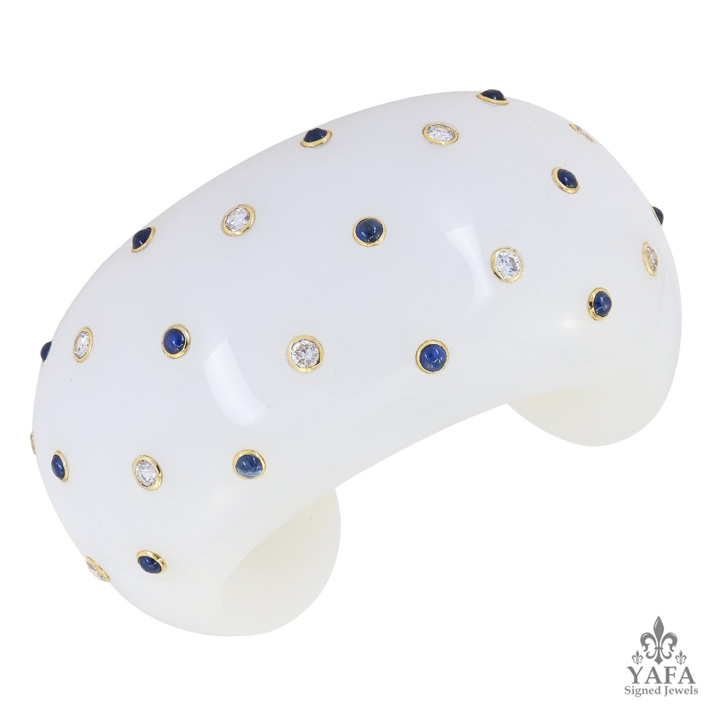 VERDURA Diamond Sapphire Cuff Bracelets