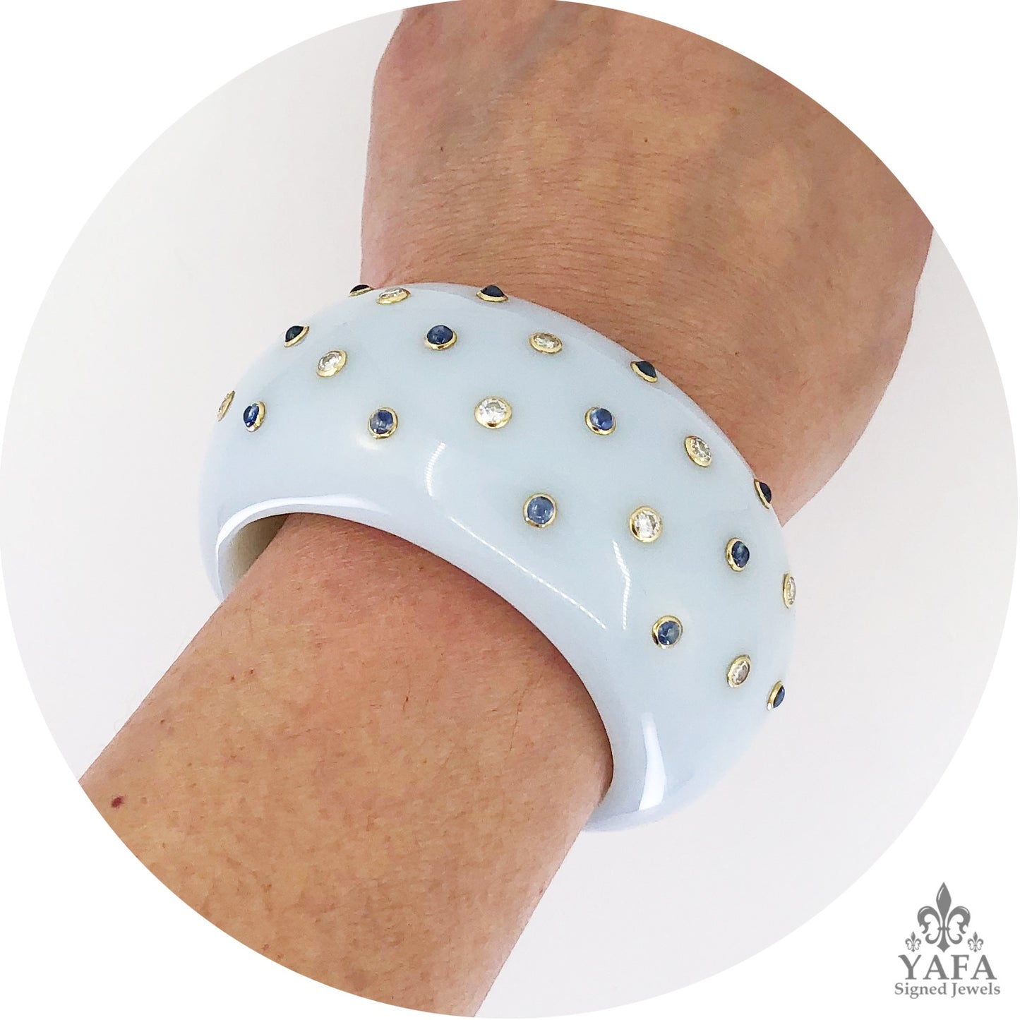 VERDURA Diamond Sapphire Cuff Bracelets