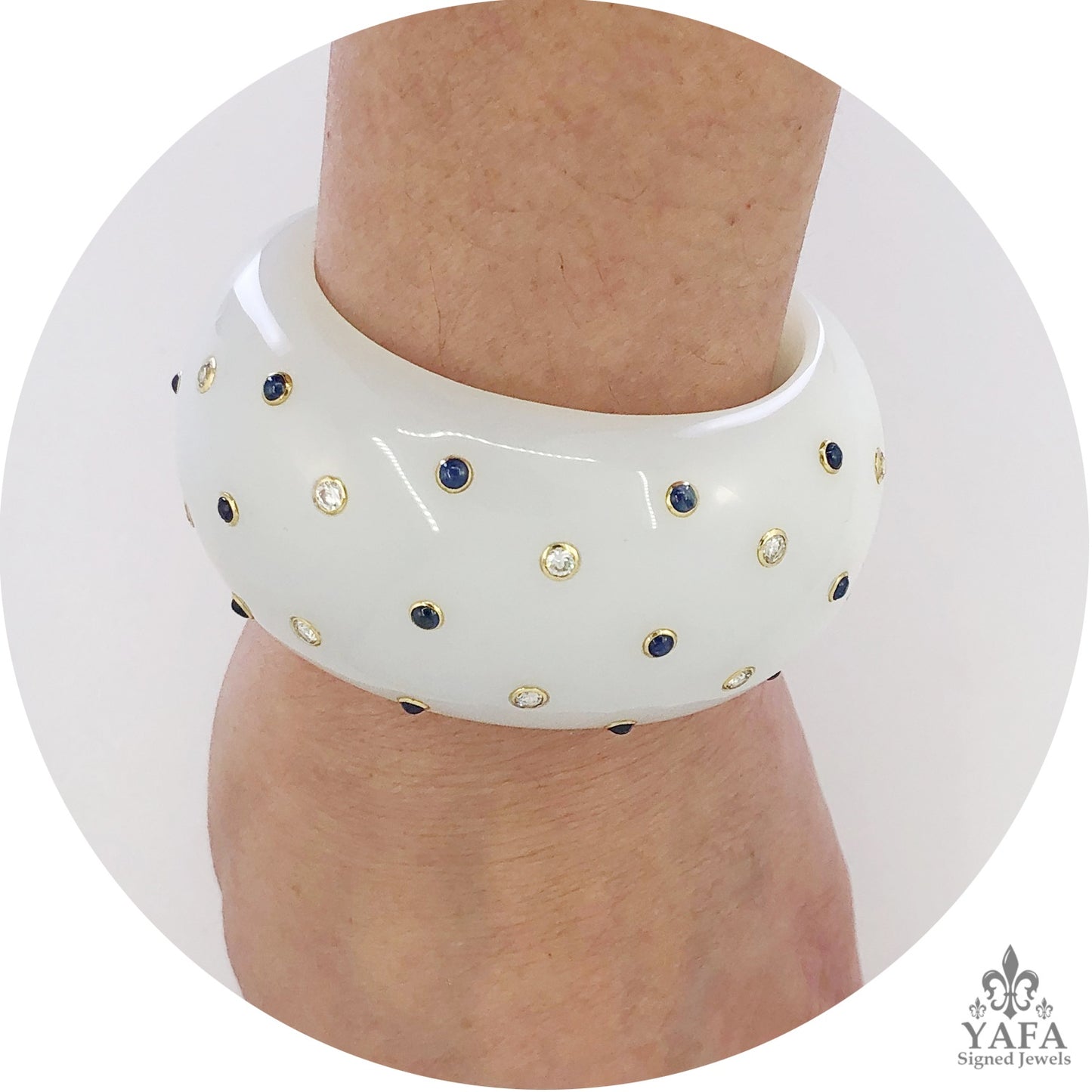 VERDURA Diamond Sapphire Cuff Bracelets