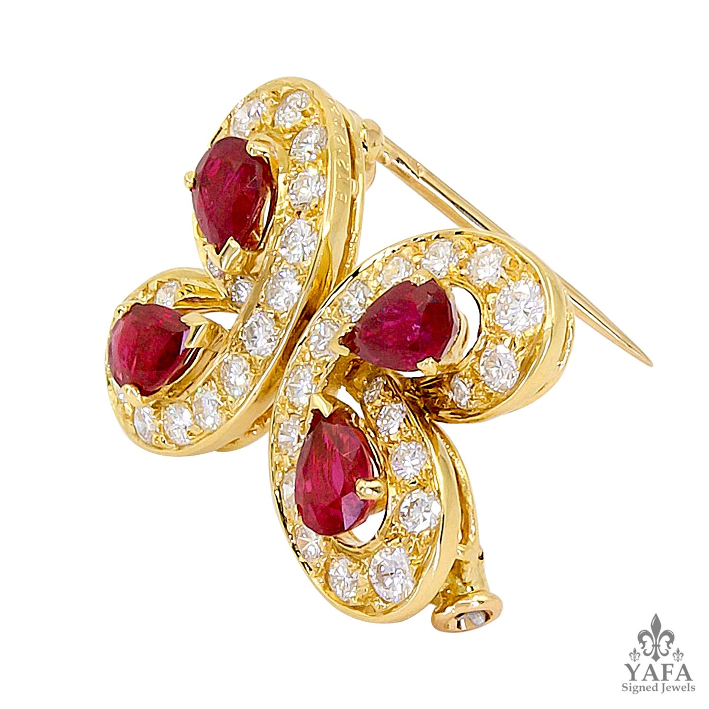 VAN CLEEF & ARPELS Diamond Ruby Butterfly Brooch