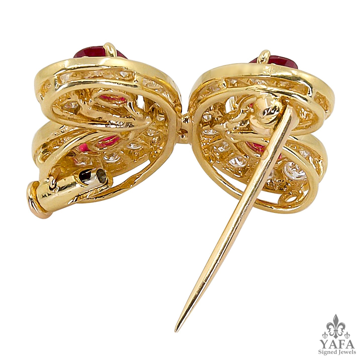 VAN CLEEF & ARPELS Diamond Ruby Butterfly Brooch