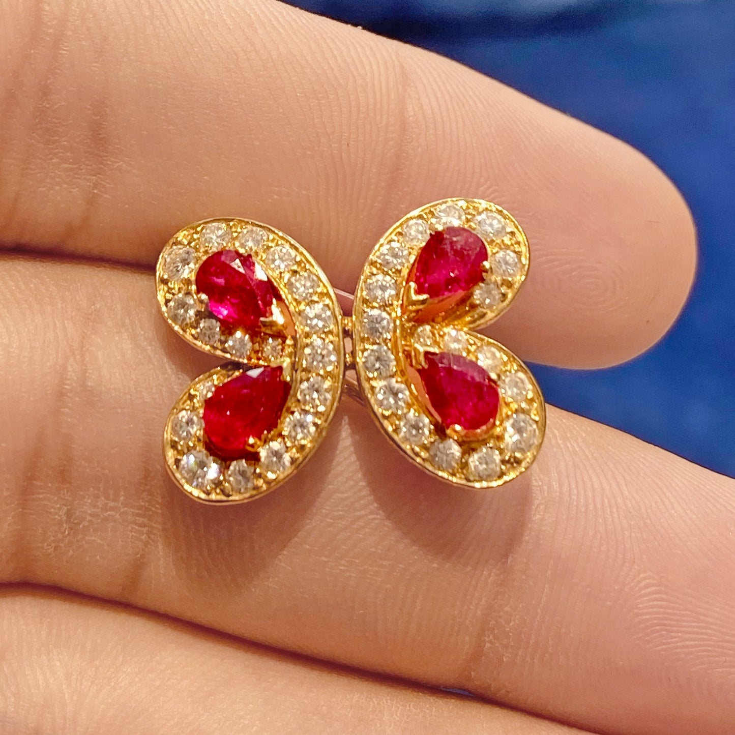 VAN CLEEF & ARPELS Diamond Ruby Butterfly Brooch