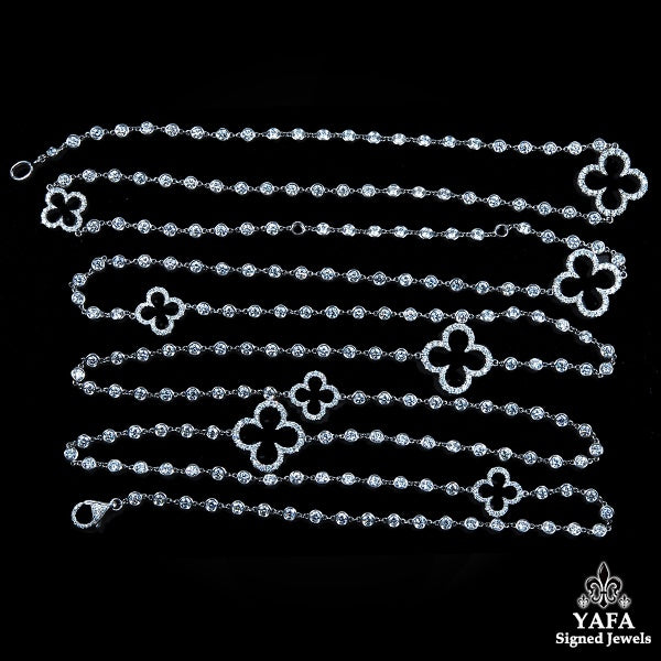 Contemporary Diamond Clover Wrap Necklace