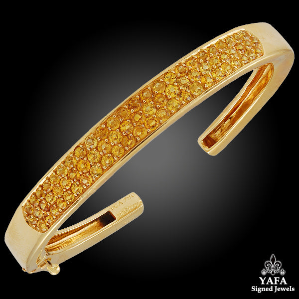 VAN CLEEF & ARPELS Yellow Sapphire Cuff Bracelet