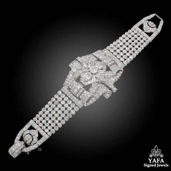 Platinum Openwork Design Diamond Bracelet