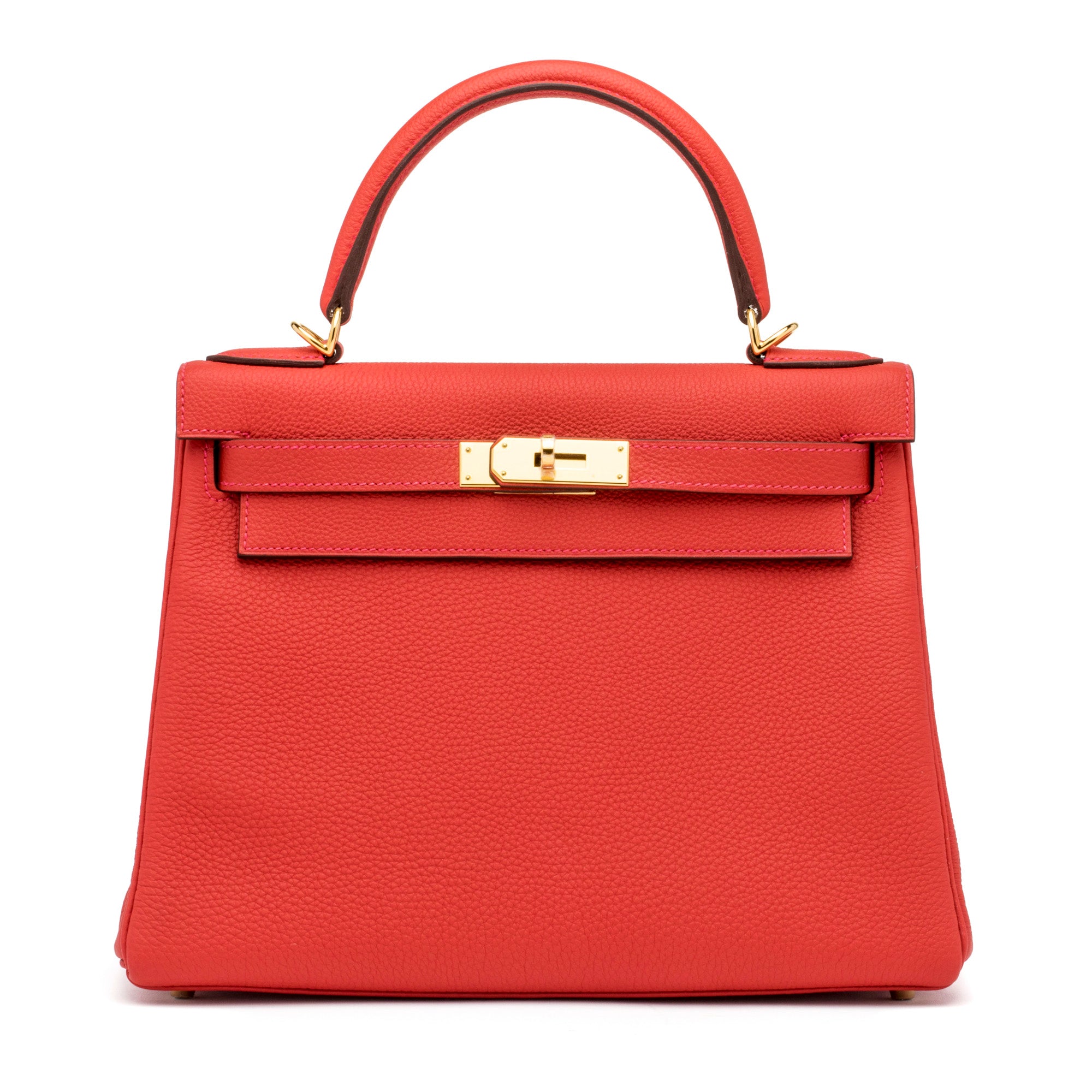 HERMES Retourne Geranium Kelly 28cm