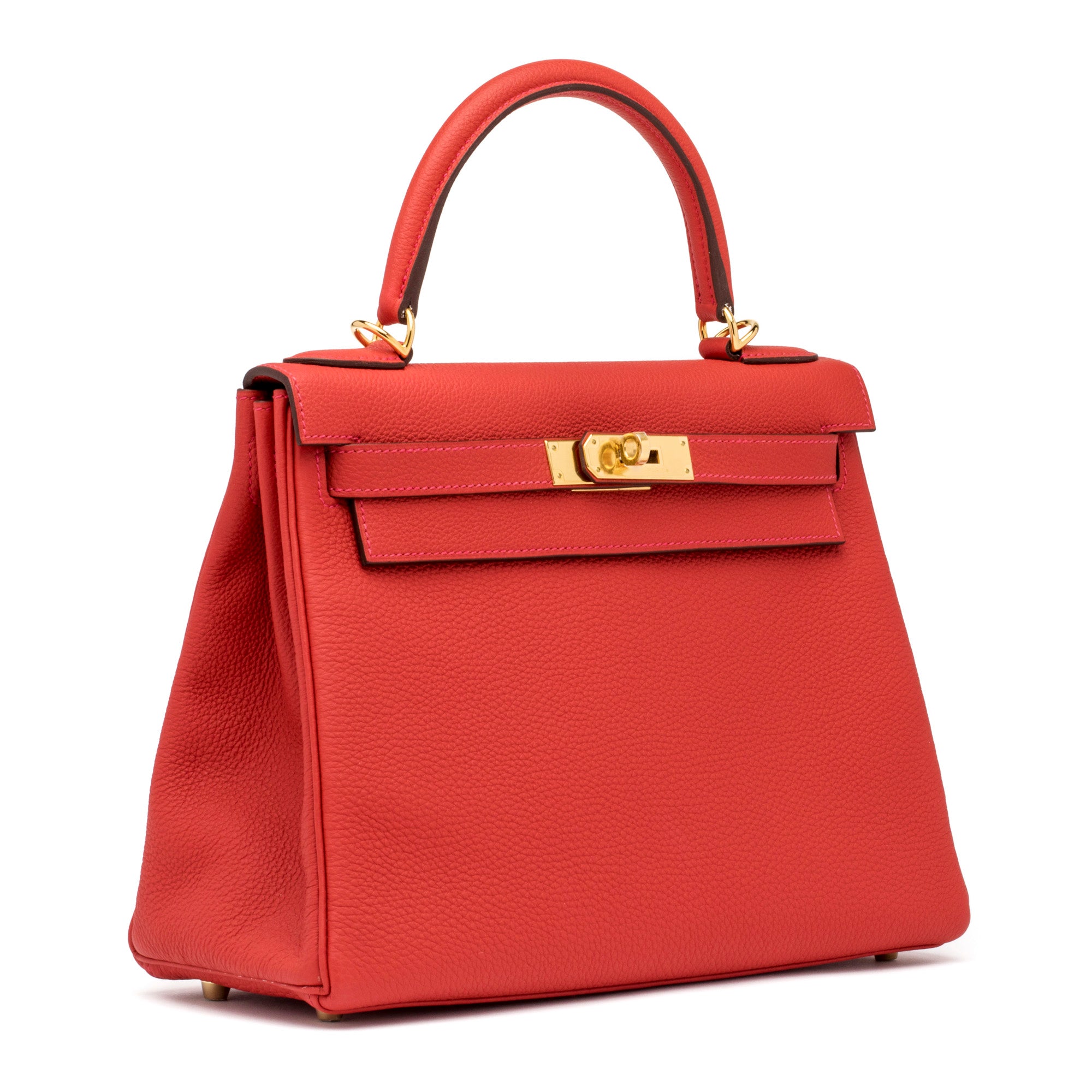 HERMES Retourne Geranium Kelly 28cm