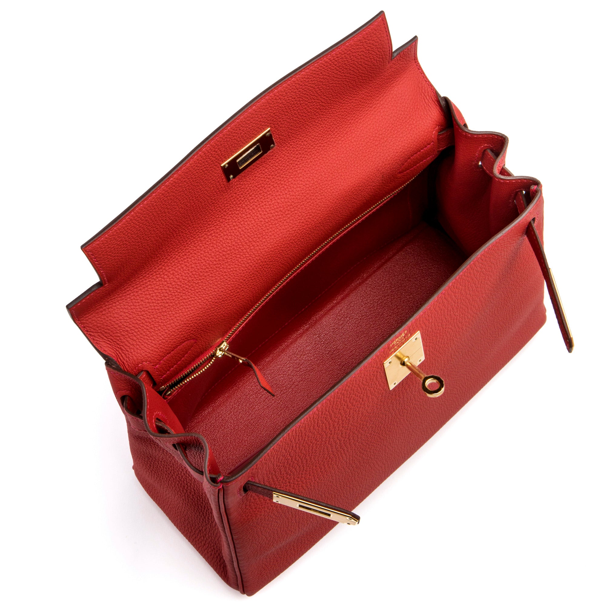 HERMES Retourne Geranium Kelly 28cm