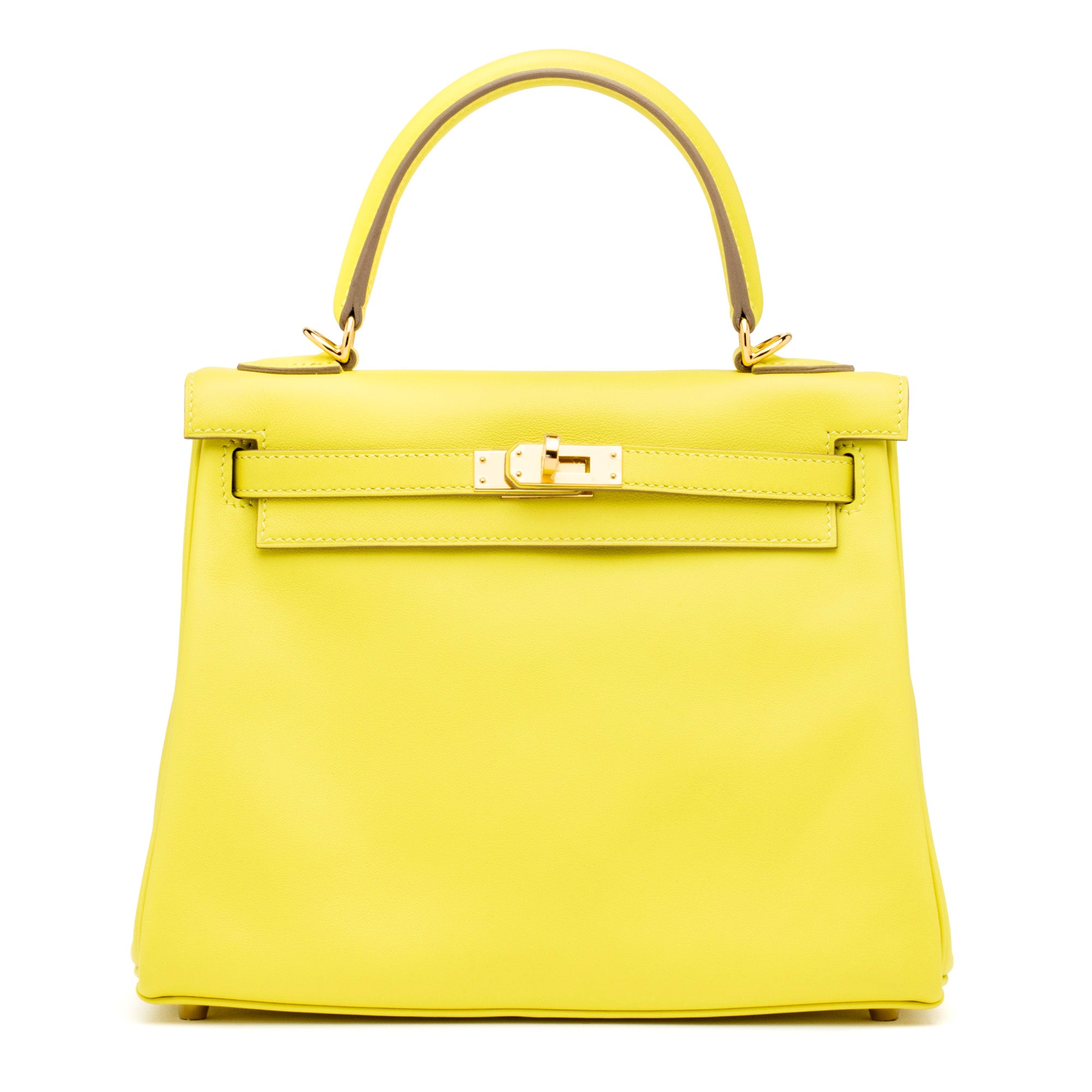 HERMES Lime Retourne Kelly 25cm