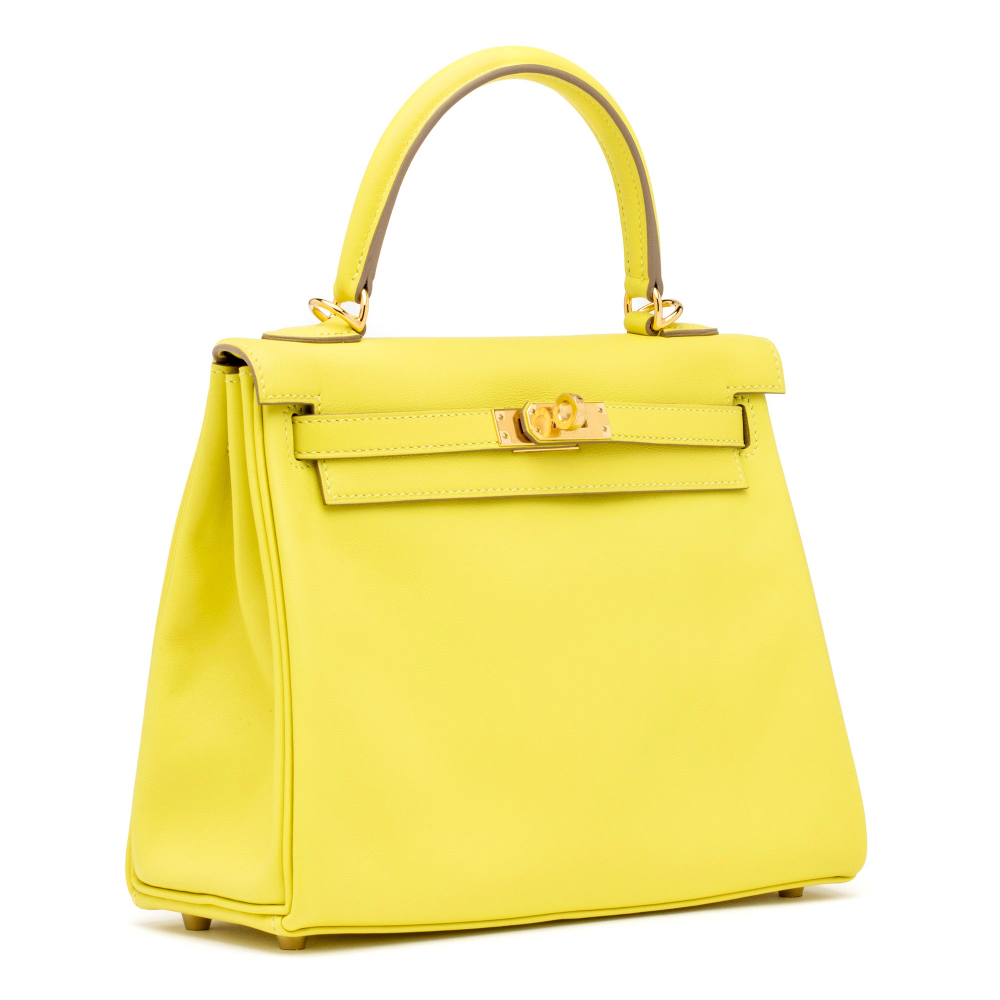 HERMES Lime Retourne Kelly 25cm