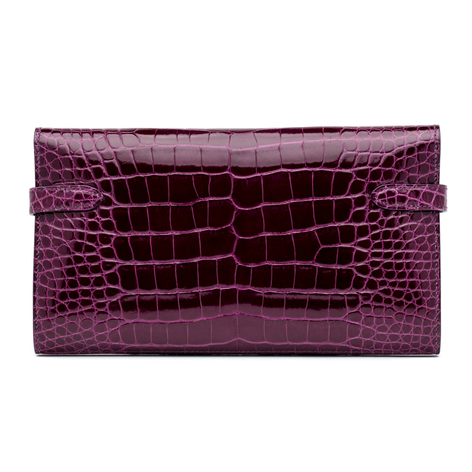 HERMES Amethyste Crocodile Clutch