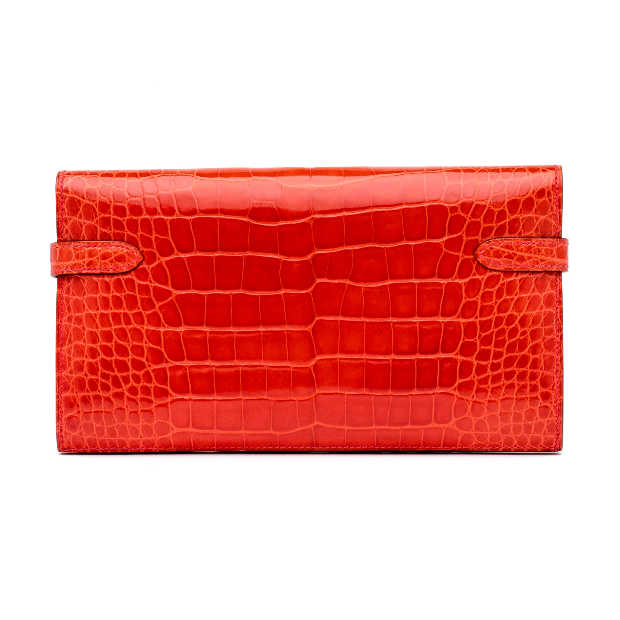 HERMES Orange Alligator Clutch