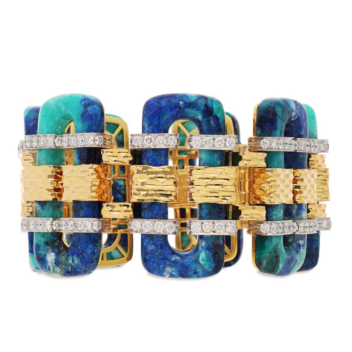 DAVID WEBB Tread Bracelet, Azurmalachite