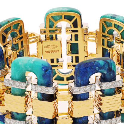 DAVID WEBB Tread Bracelet, Azurmalachite