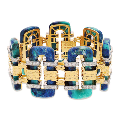 DAVID WEBB Tread Bracelet, Azurmalachite