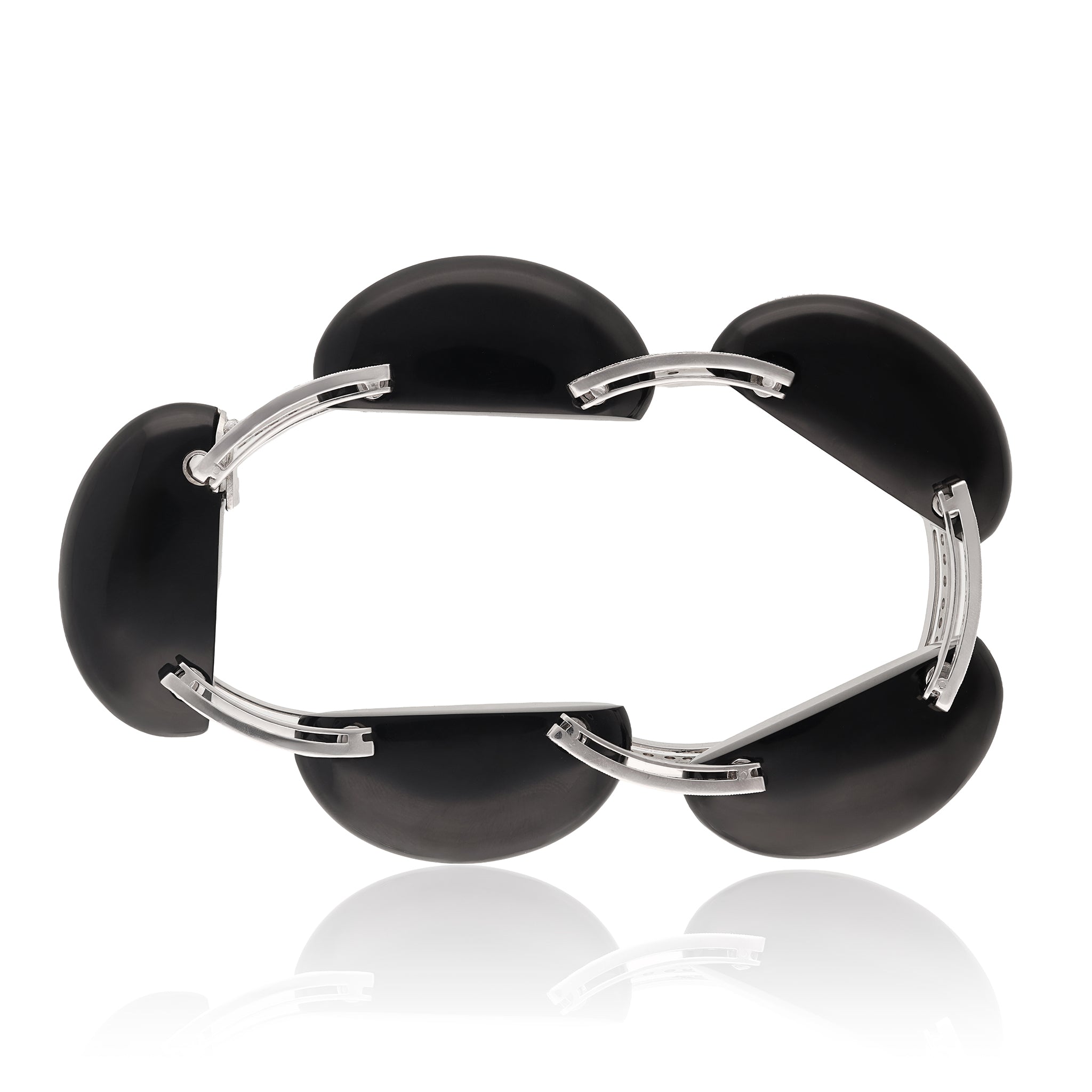 Platinum Diamond and Onyx Bracelet