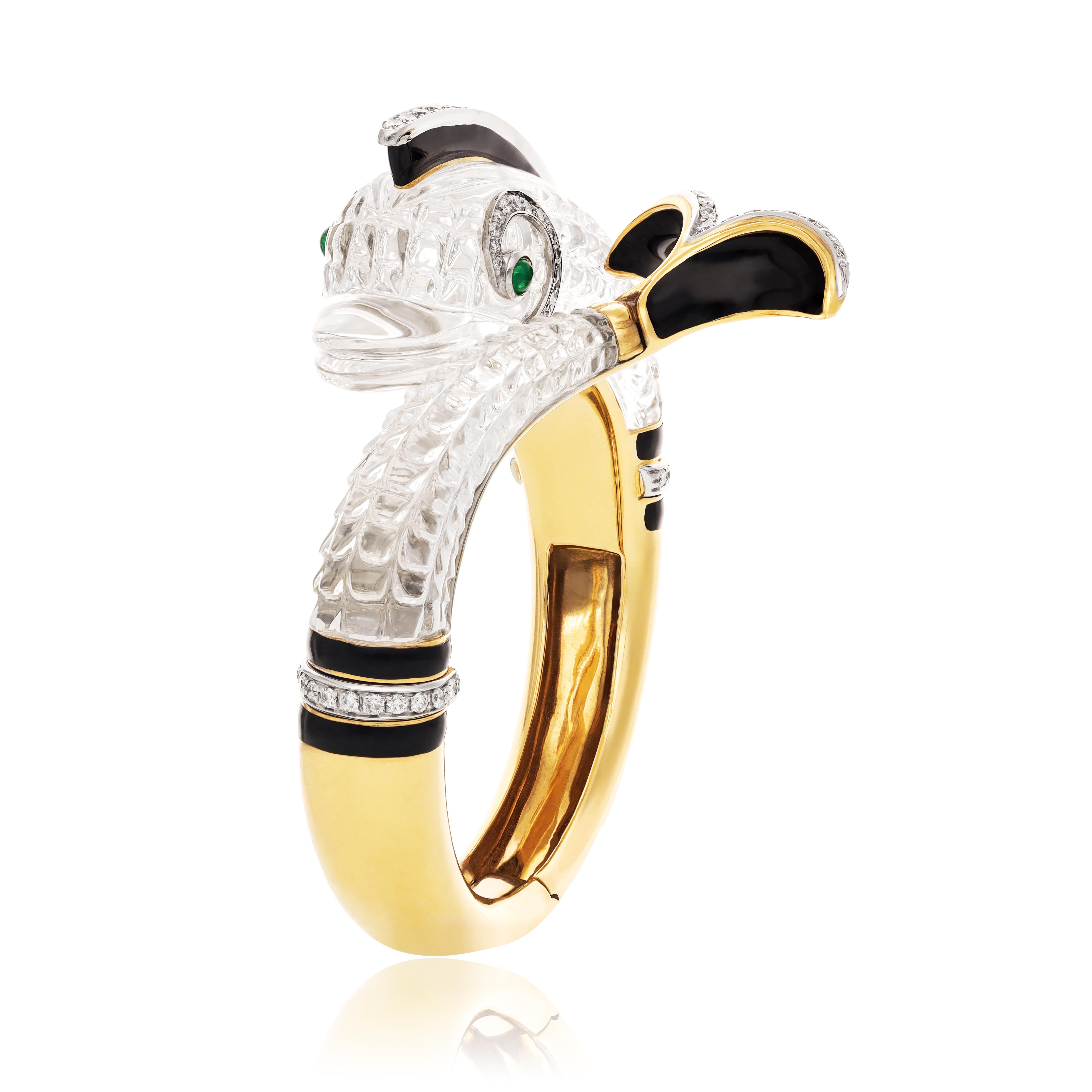 DAVID WEBB Dolphin Rock Crystal Bracelet