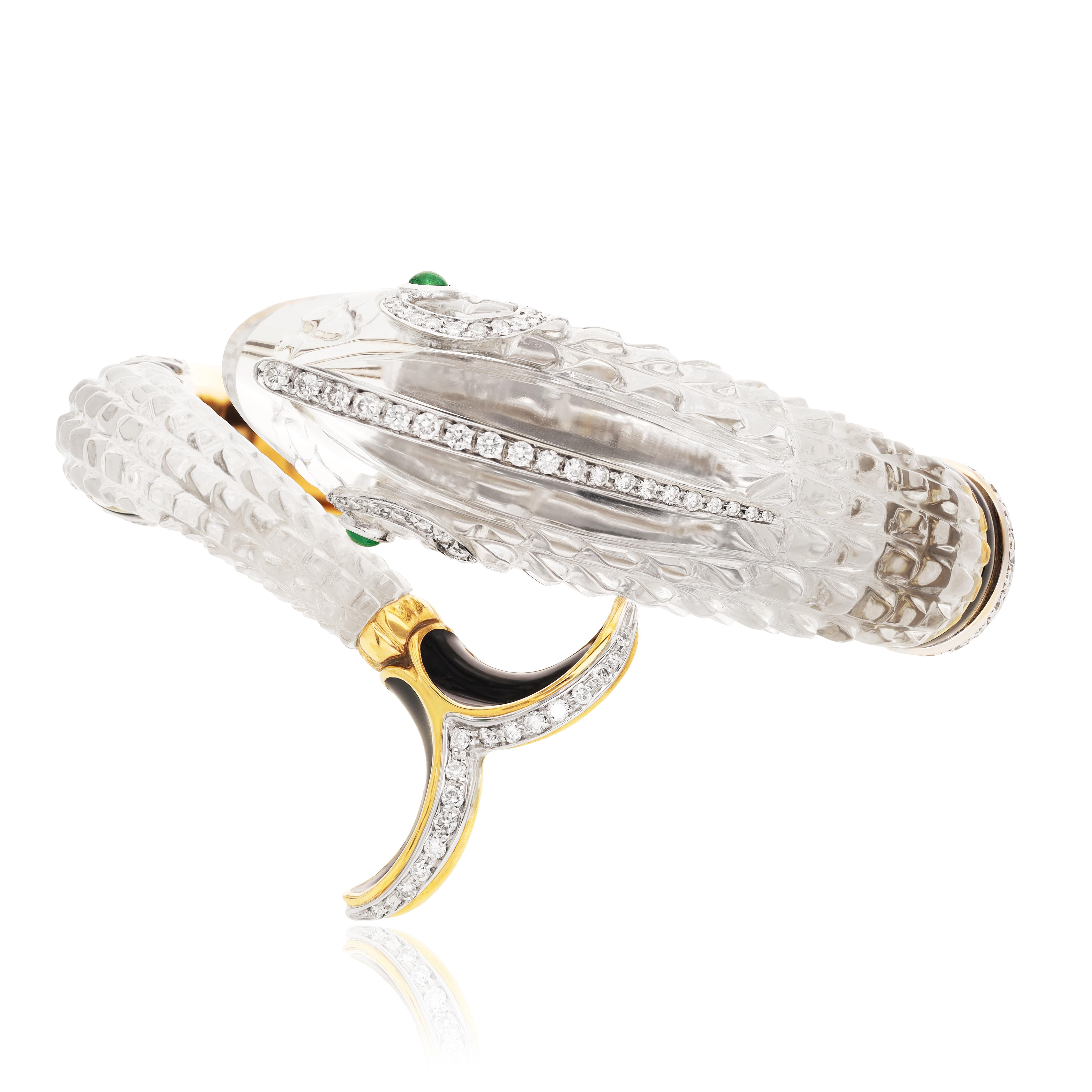 DAVID WEBB Dolphin Rock Crystal Bracelet