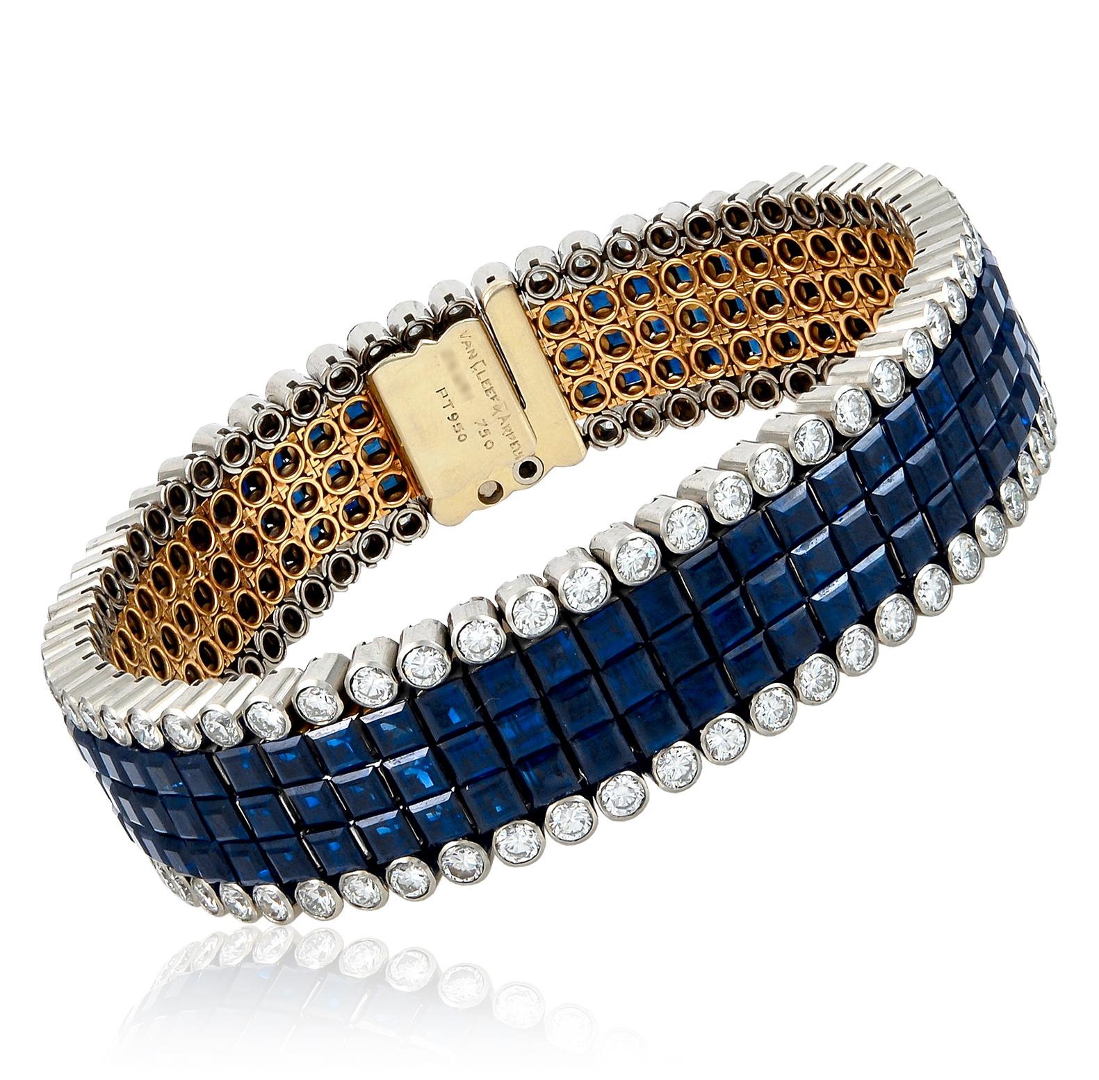 VAN CLEEF & ARPELS Diamond and Sapphire Mystery-Set Bracelet