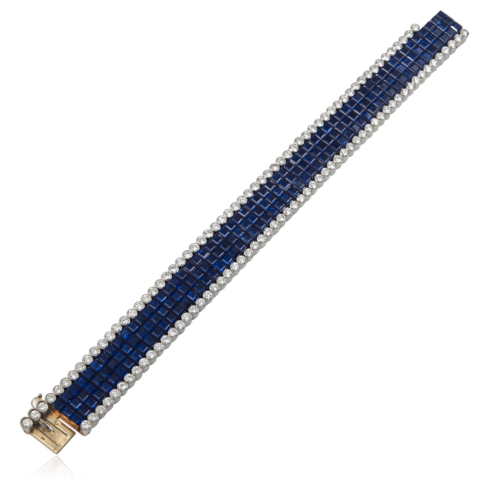 VAN CLEEF & ARPELS Diamond and Sapphire Mystery-Set Bracelet