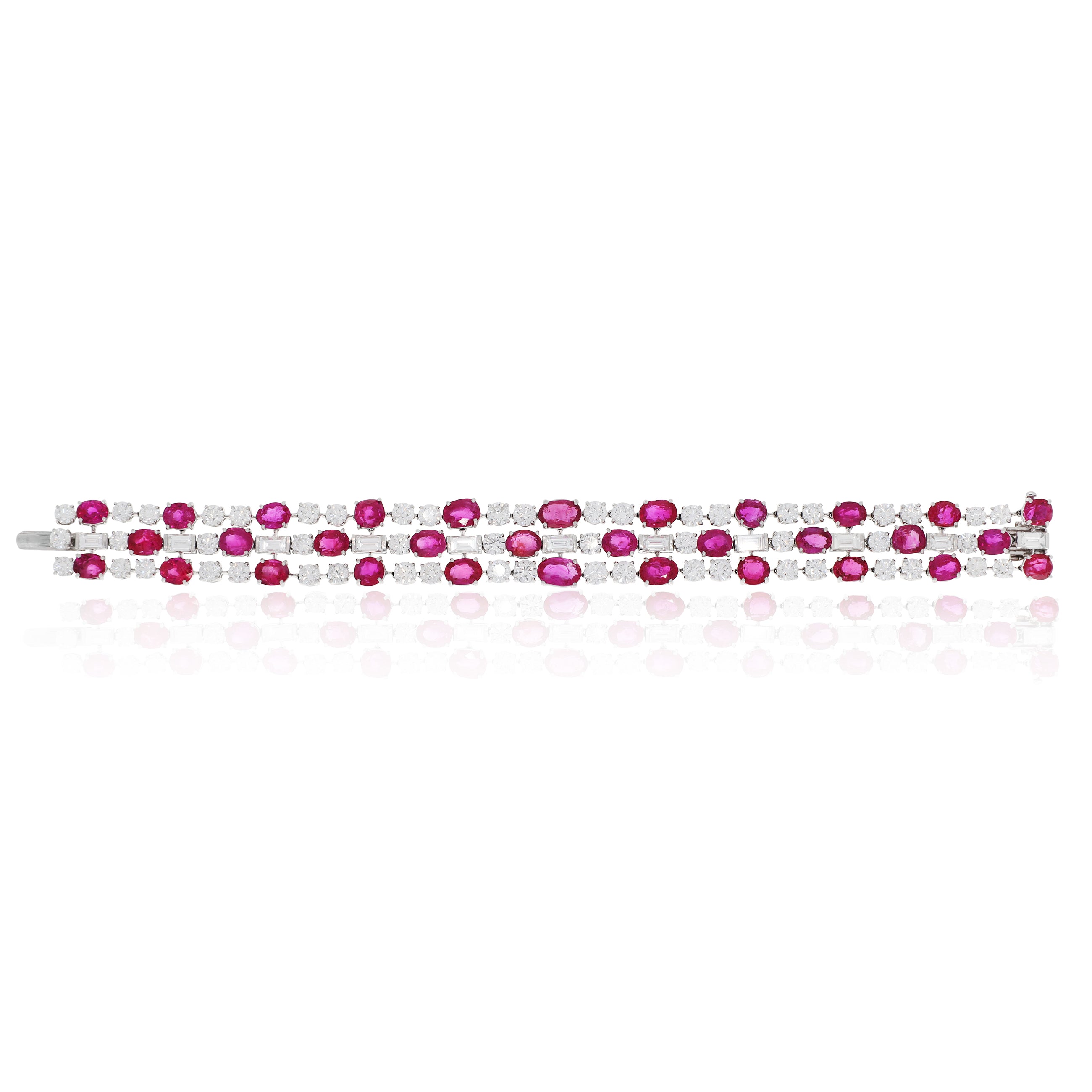 BULGARI Diamond, Burma Ruby & Pink Sapphire Bracelet