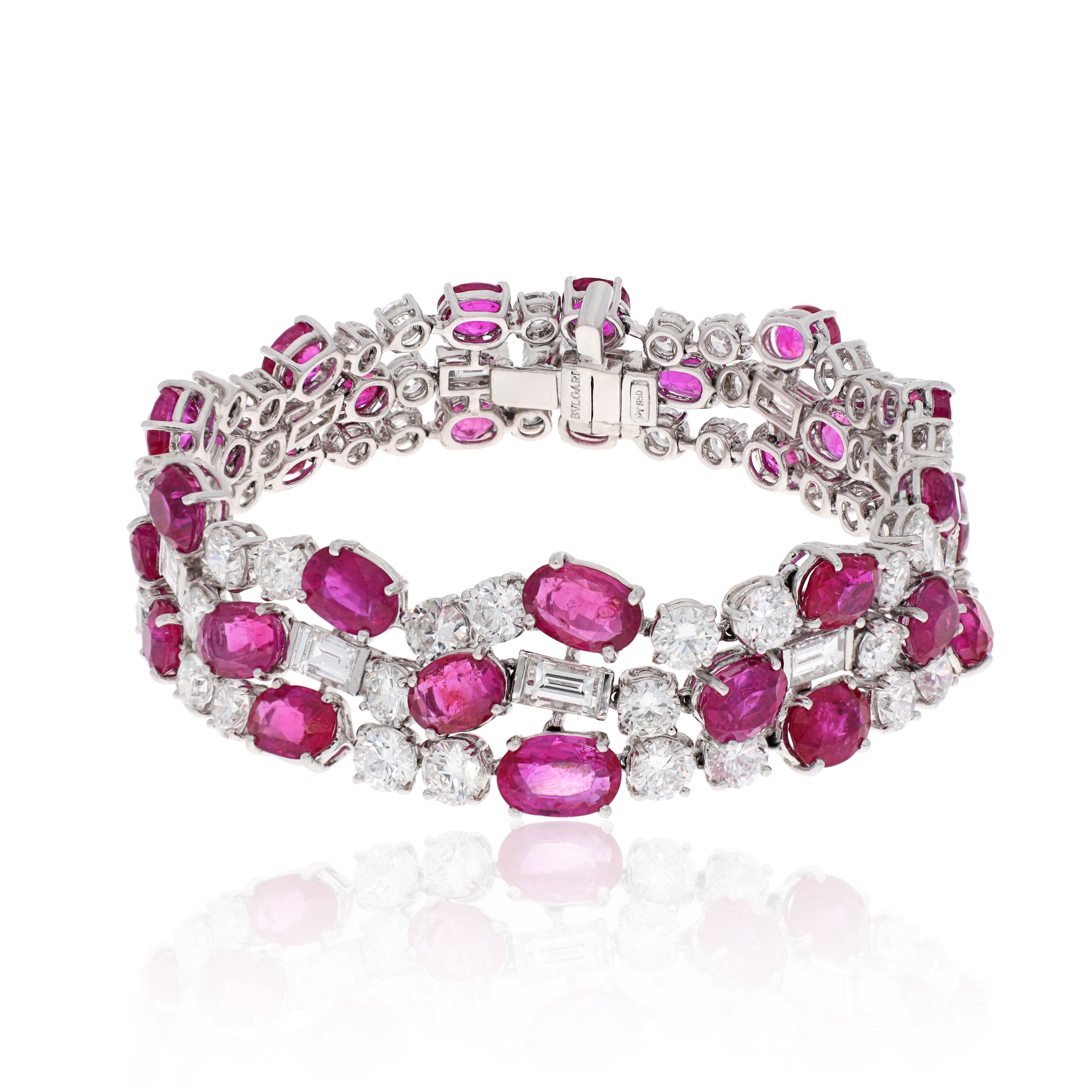 BULGARI Diamond, Burma Ruby & Pink Sapphire Bracelet