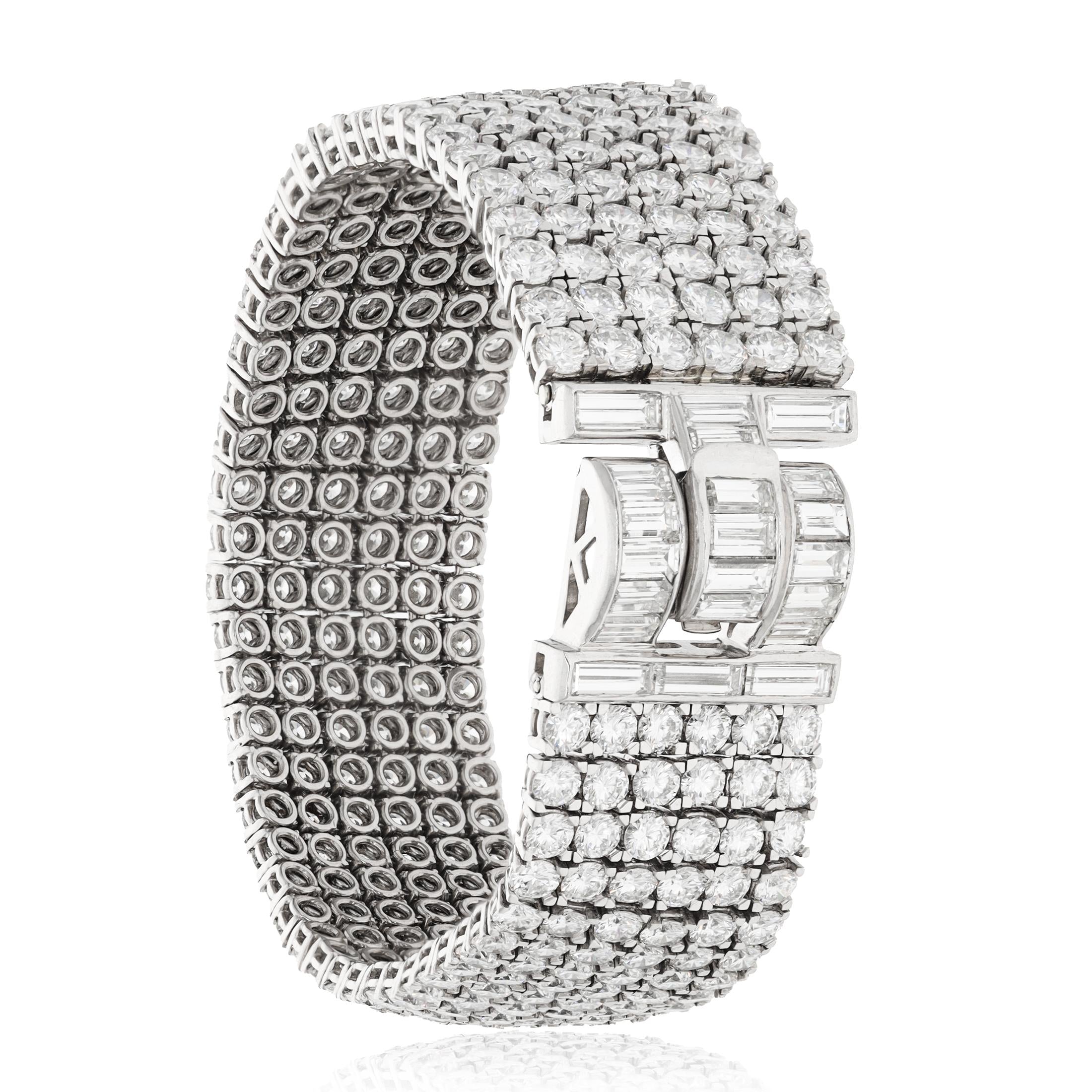 VAN CLEEF & ARPELS Platinum 6-Row Diamond Bracelet