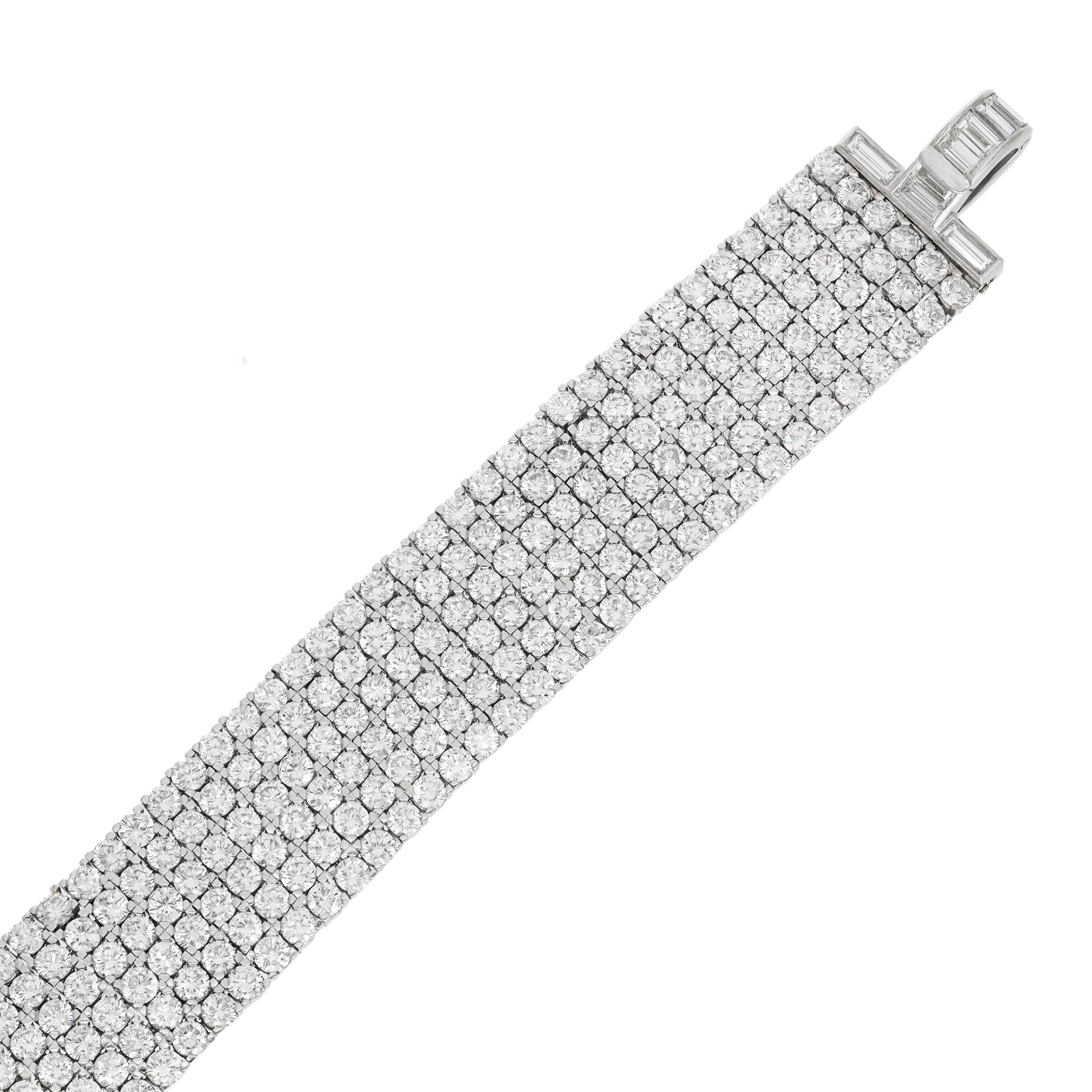 VAN CLEEF & ARPELS Platinum 6-Row Diamond Bracelet